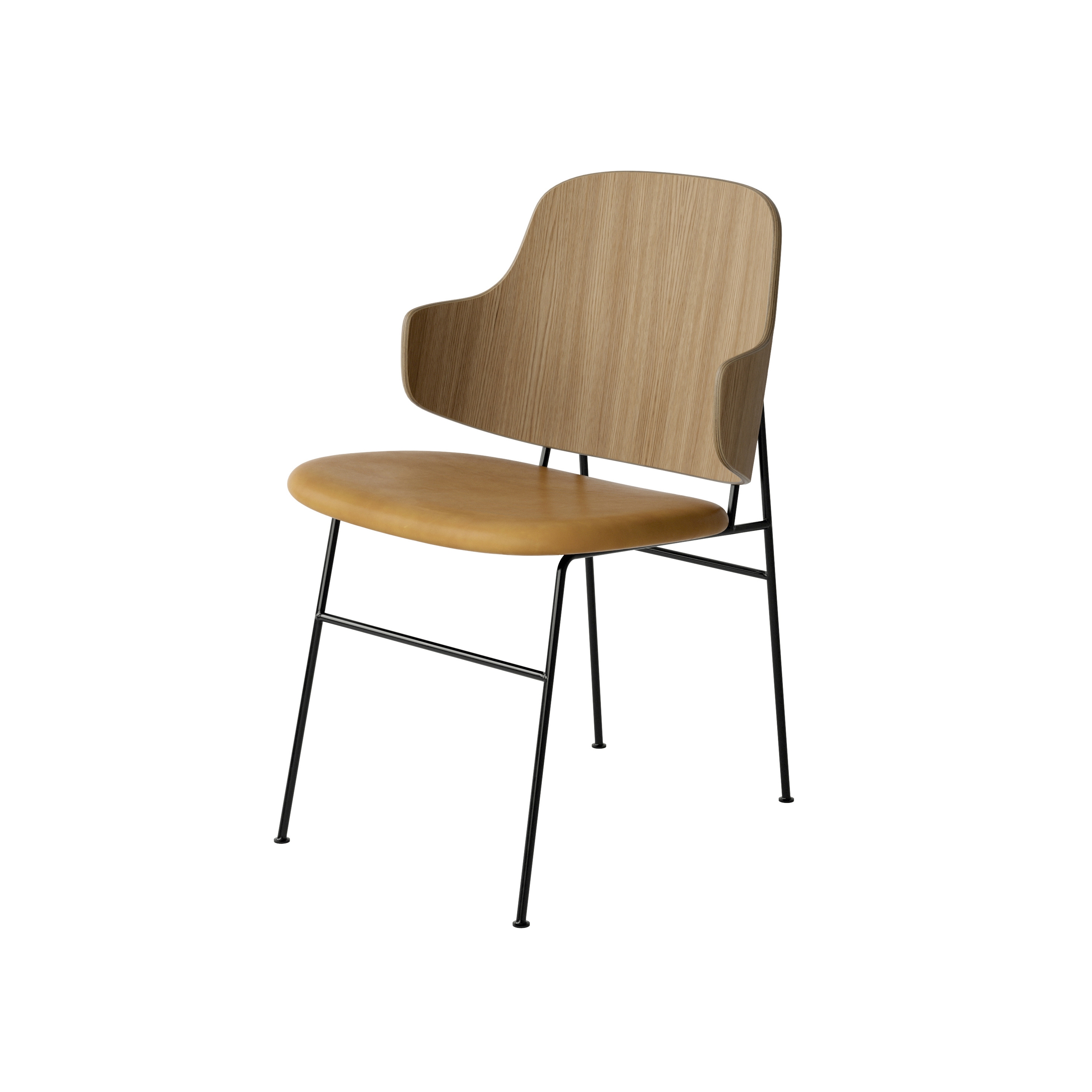 Mostra il prodotto The Penguin Dining Chair, Black Steel | Natural Oak / Dakar 0250 del produttore Audo Copenhagen