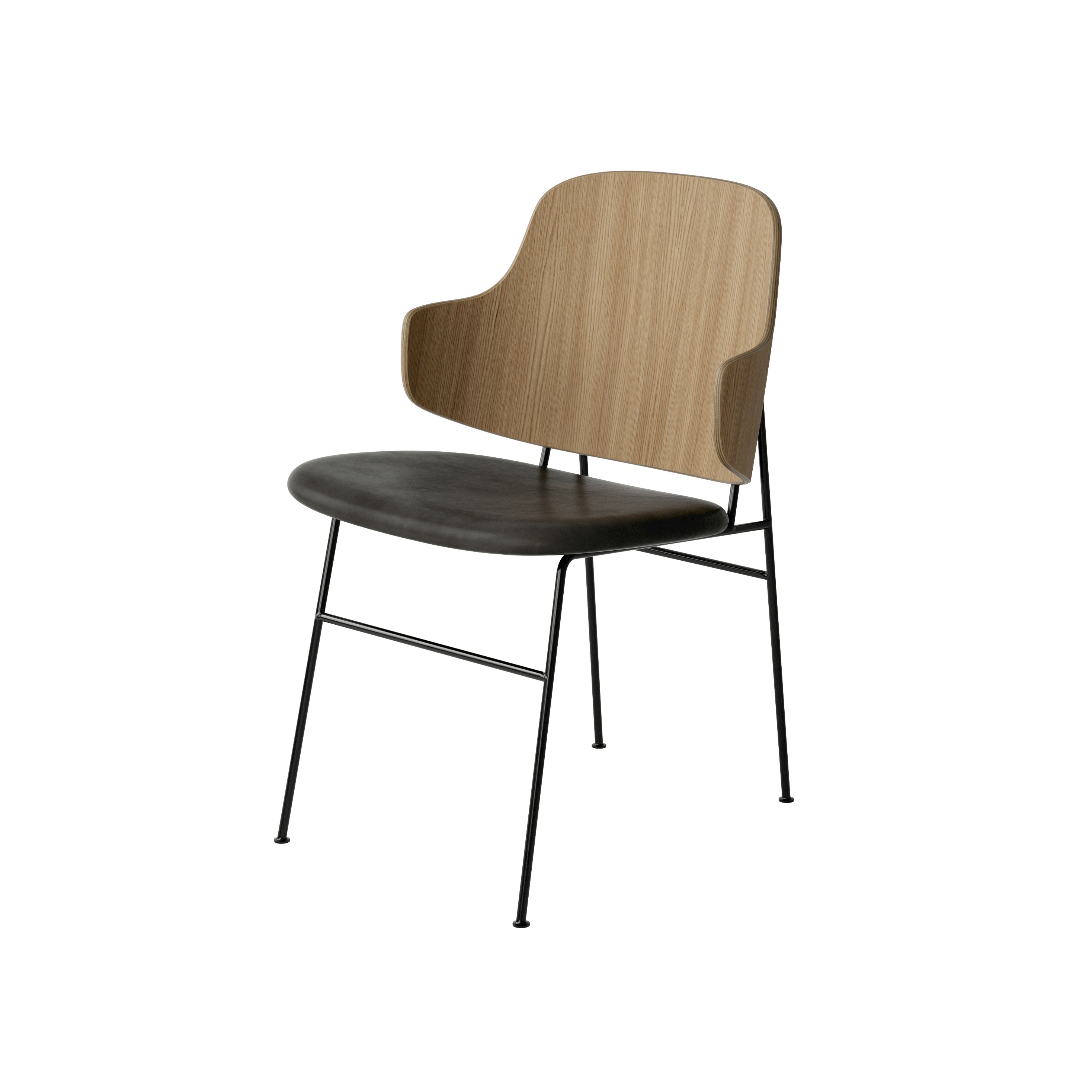 The Penguin Dining Chair, Black Steel | Natural Oak / Dakar 0842