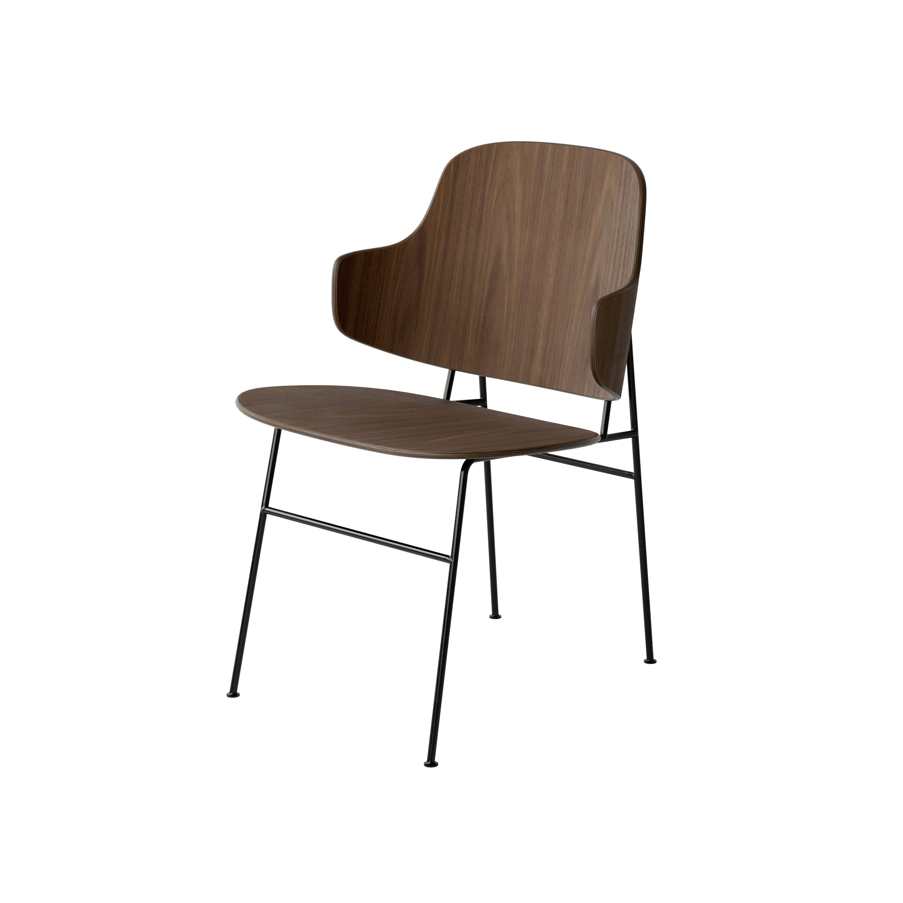 The Penguin Dining Chair, Black Steel | Walnut