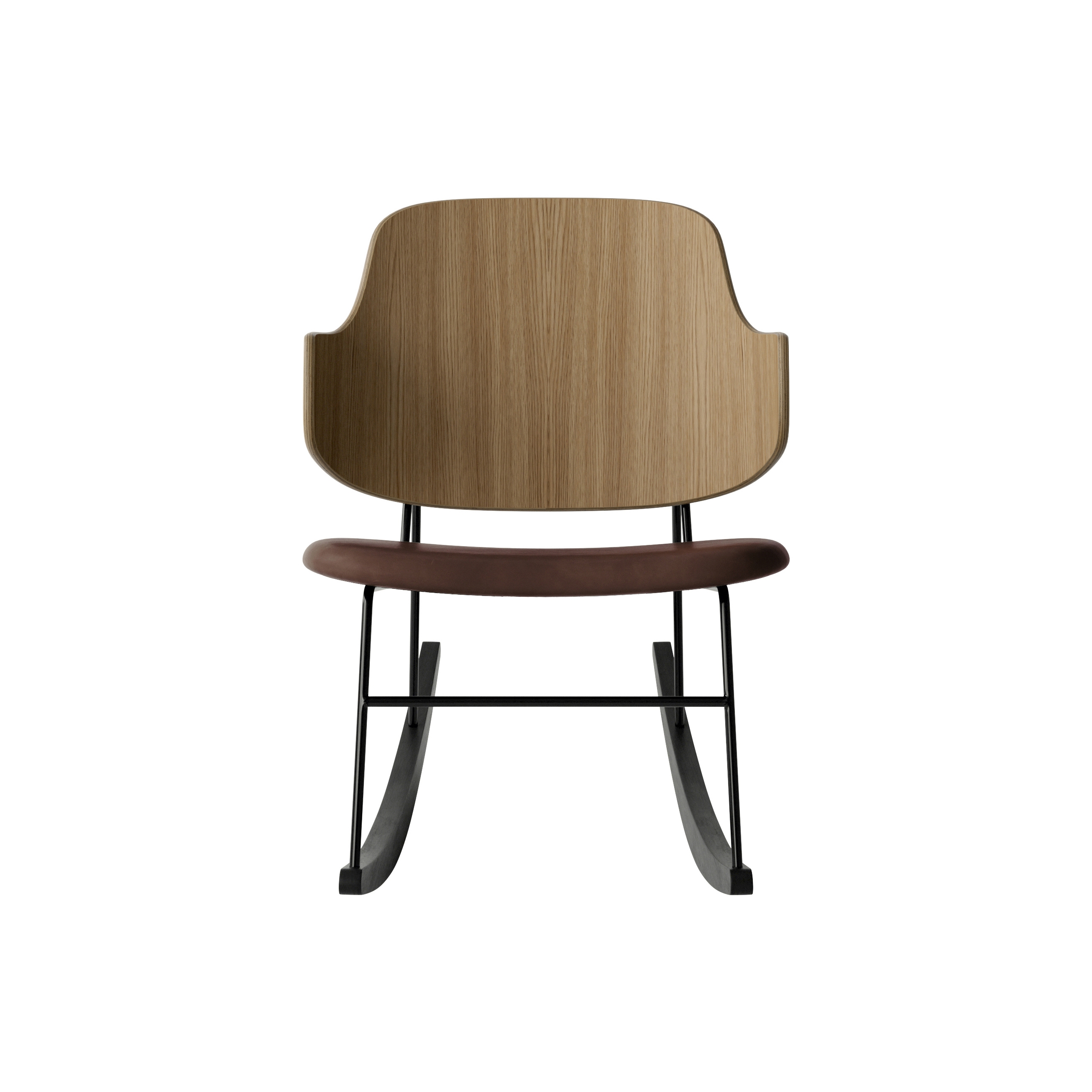 The Penguin Rocking Chair, Black Steel | Natural Oak / Solid Black Ash Rocker / Dakar 0329