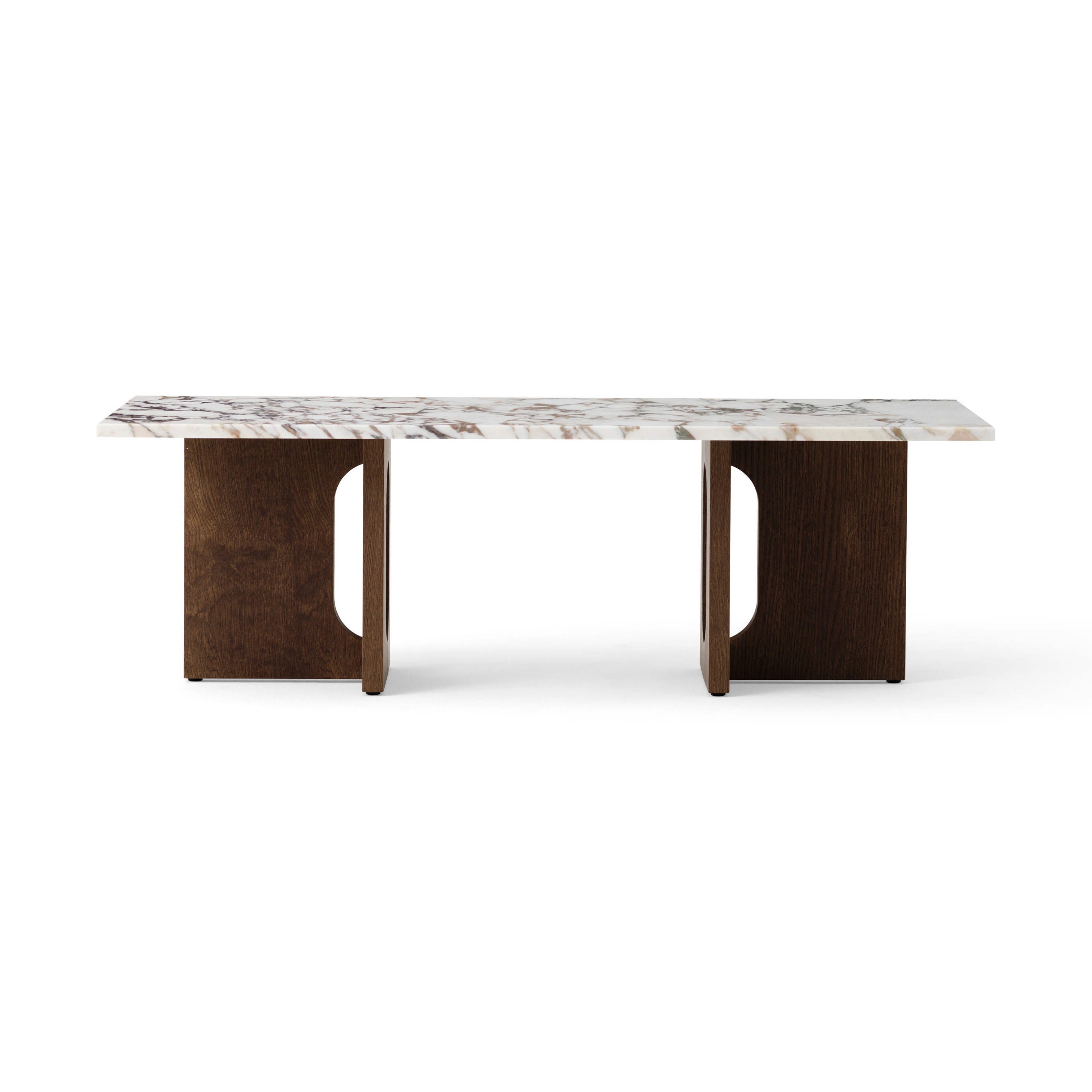 Androgyn Lounge Table, Dark Stained Oak | Calacatta Viola Marble