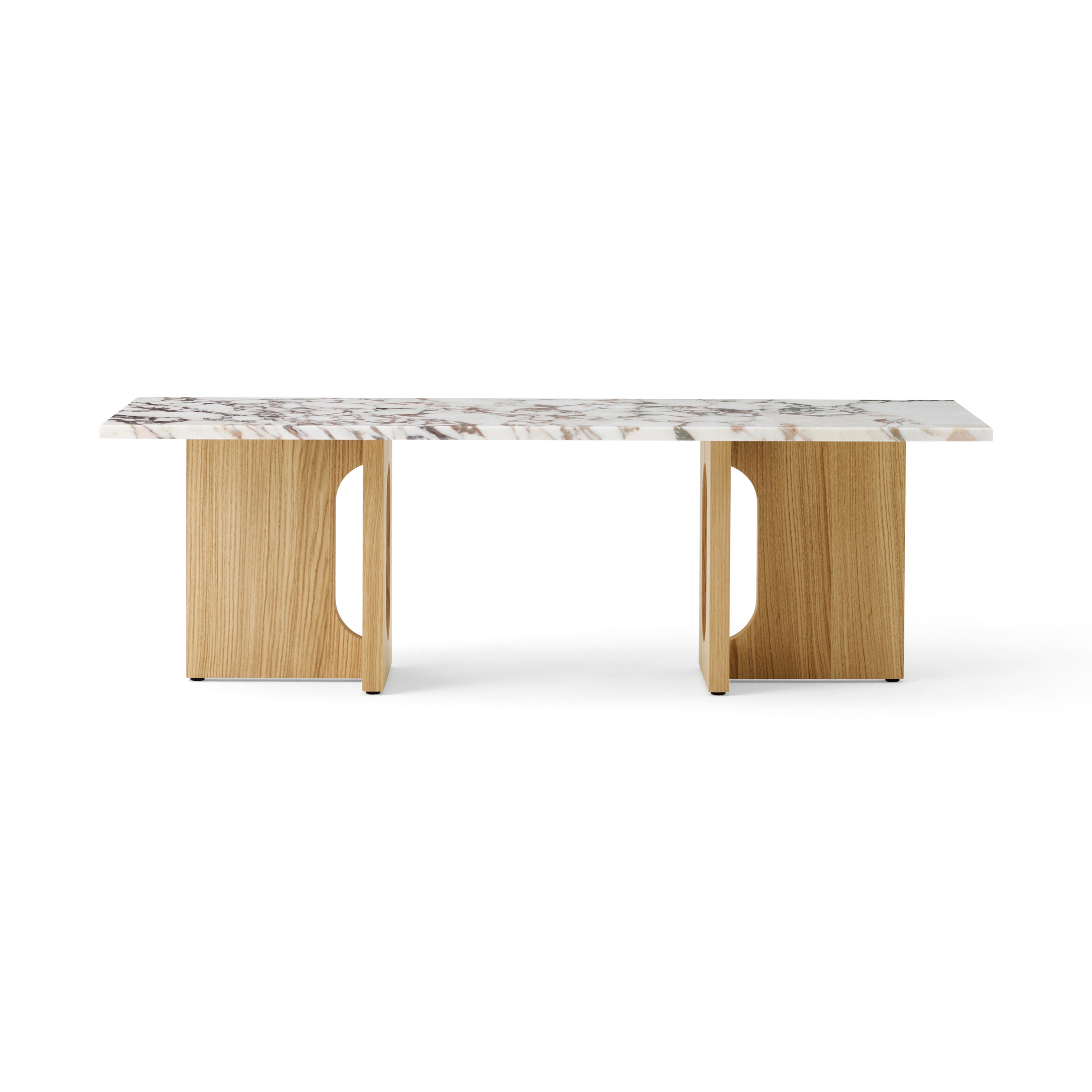 Androgyn Lounge Table, Natural Oak | Calacatta Viola Marble