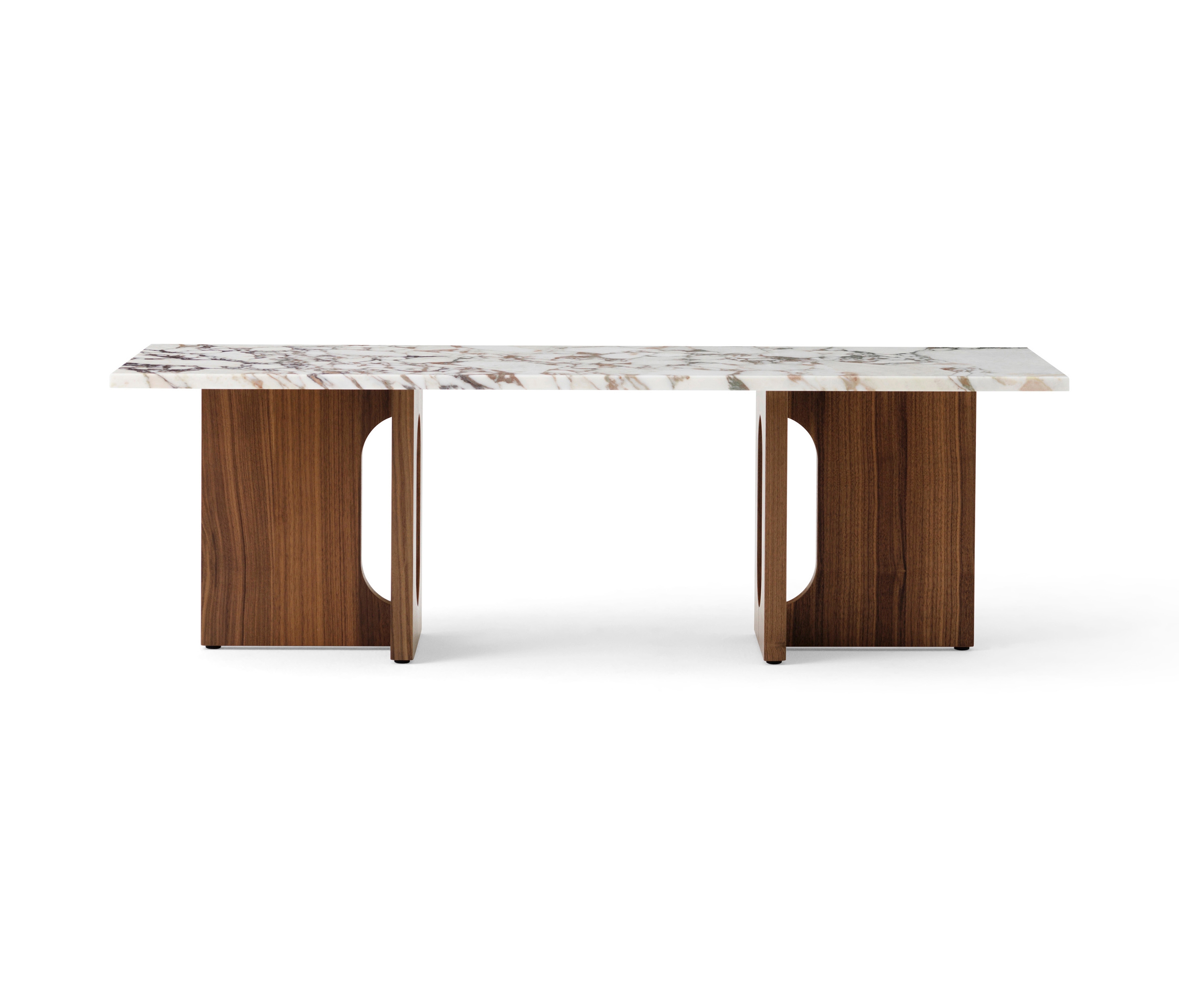 Mostrar el producto Androgyn Lounge Table, Walnut | Calacatta Viola Marble del fabricante Audo Copenhagen