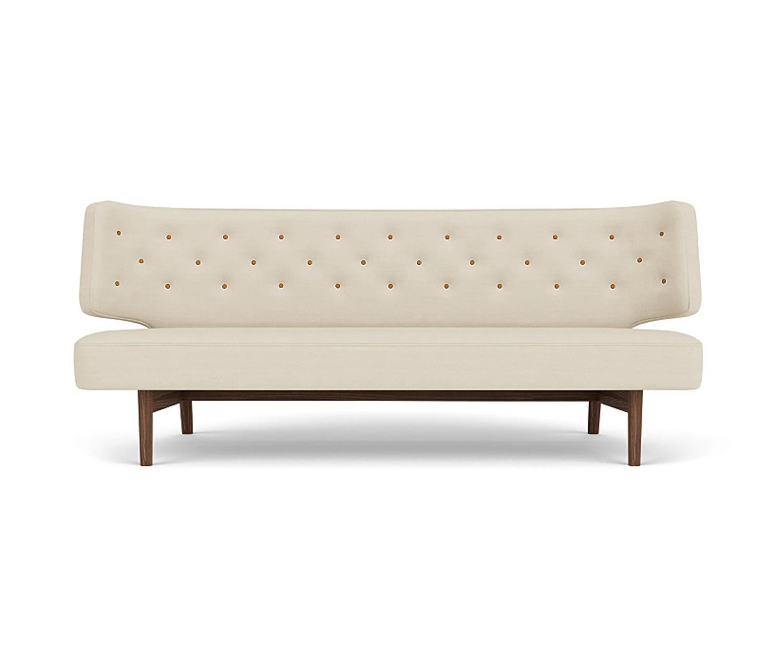 Audo Copenhagen - Radiohus Sofa P2 | Walnut Base / Buttons Dakar 0250 / Hallingadal 200