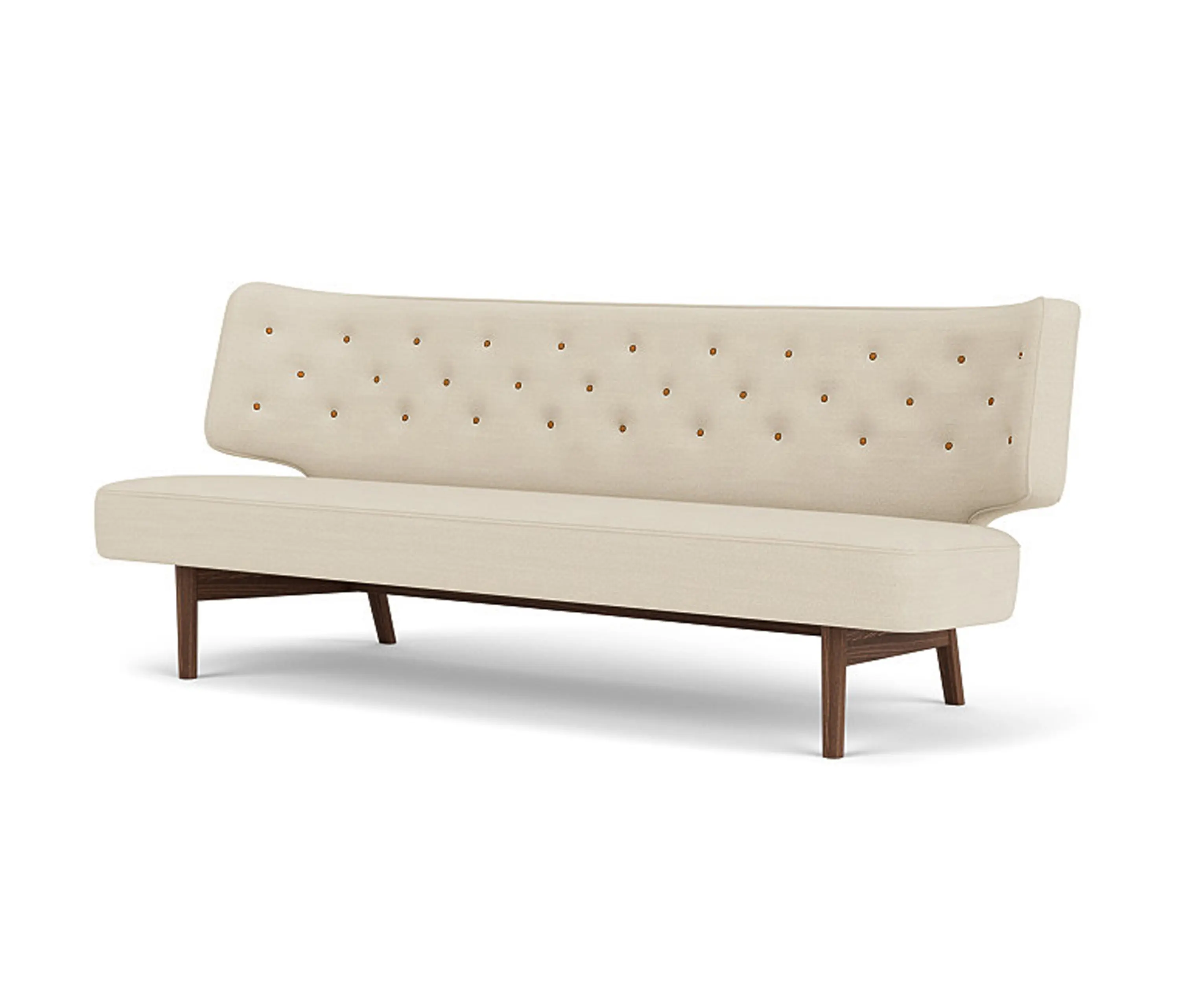 Audo Copenhagen - Radiohus Sofa P2 | Walnut Base / Buttons Dakar 0250 / Hallingadal 200