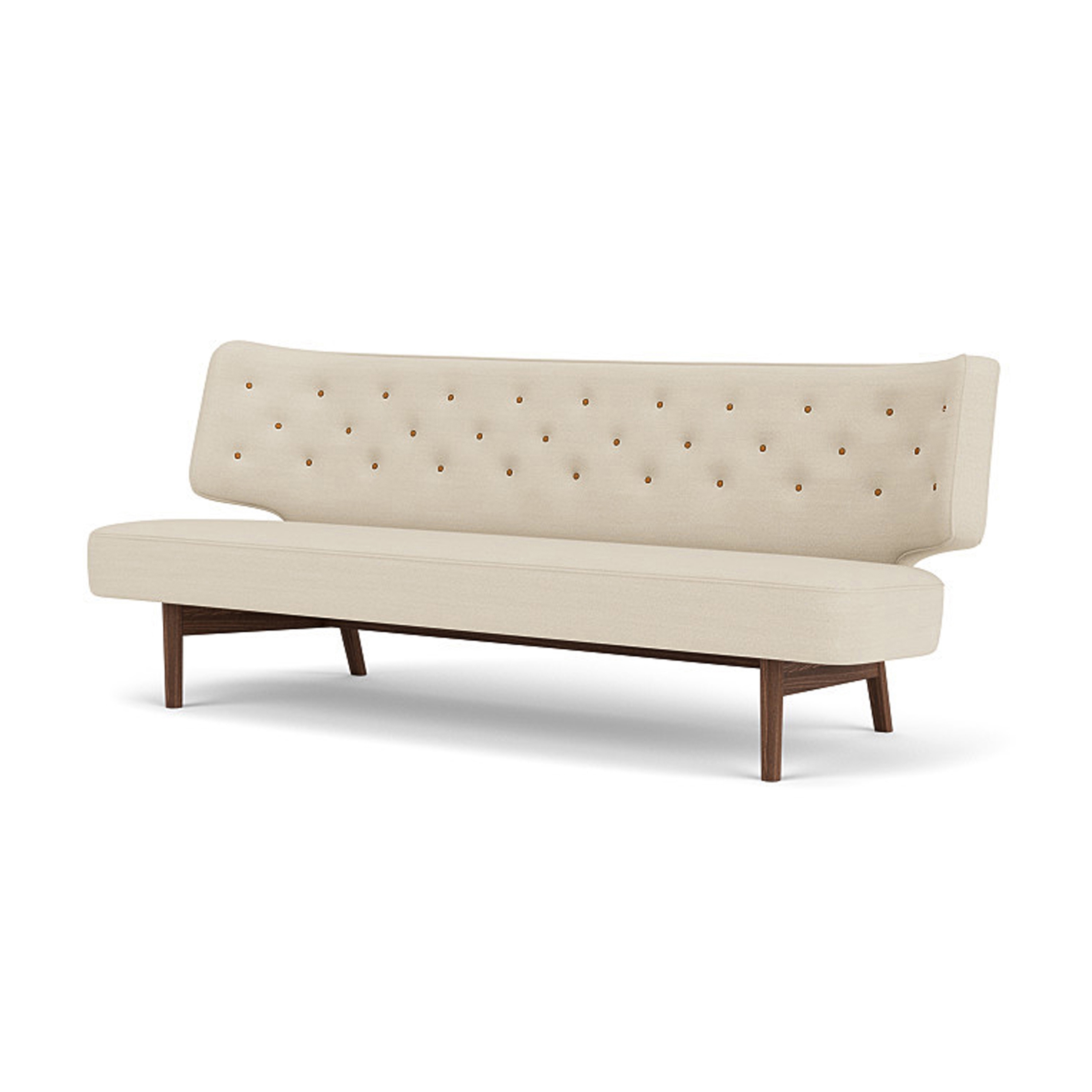 Radiohus Sofa P2 | Walnut Base / Buttons Dakar 0250 / Hallingadal 200
