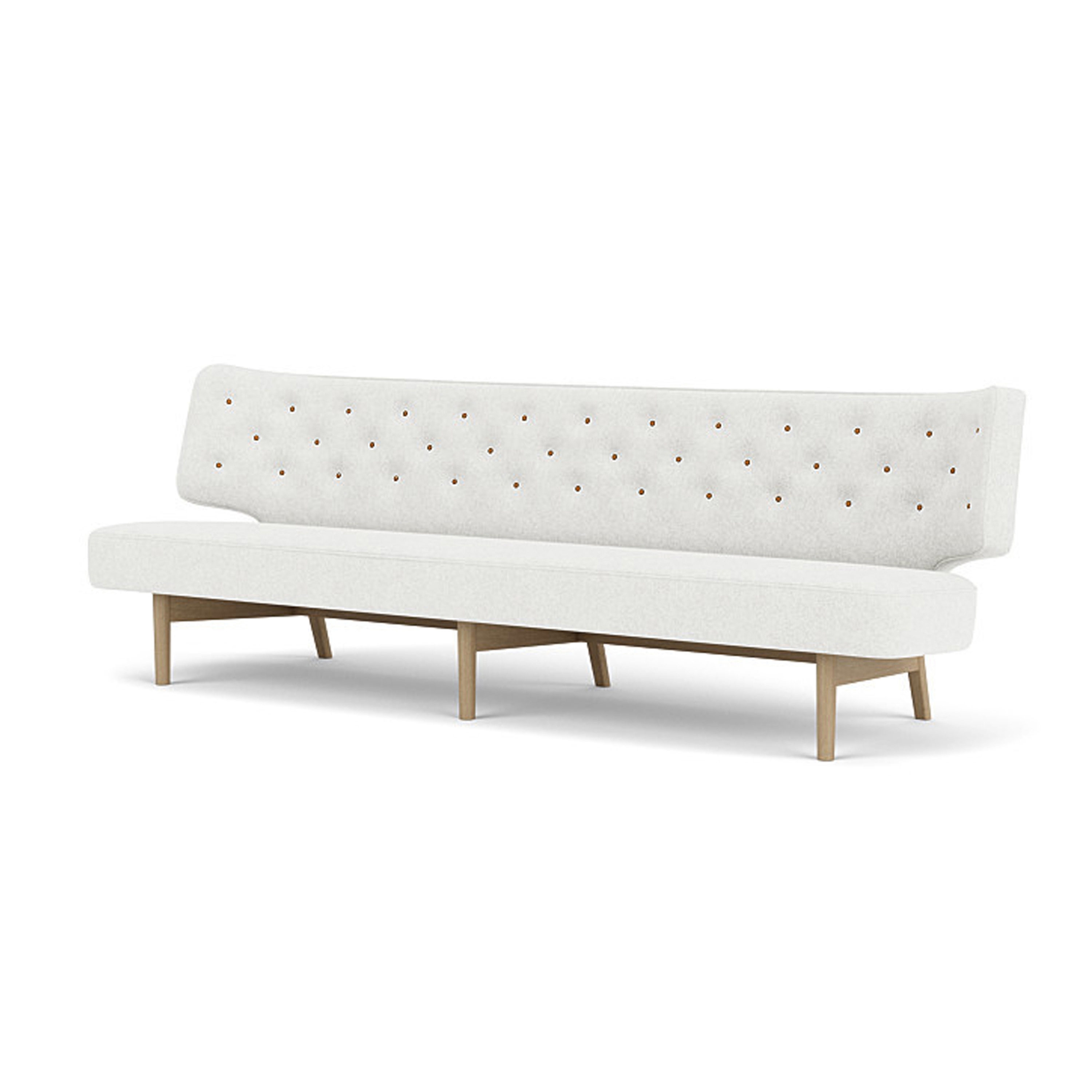 Radiohus Sofa P3 | Natural Oak Base / Buttons Dakar 0250 / Hallingdal 110