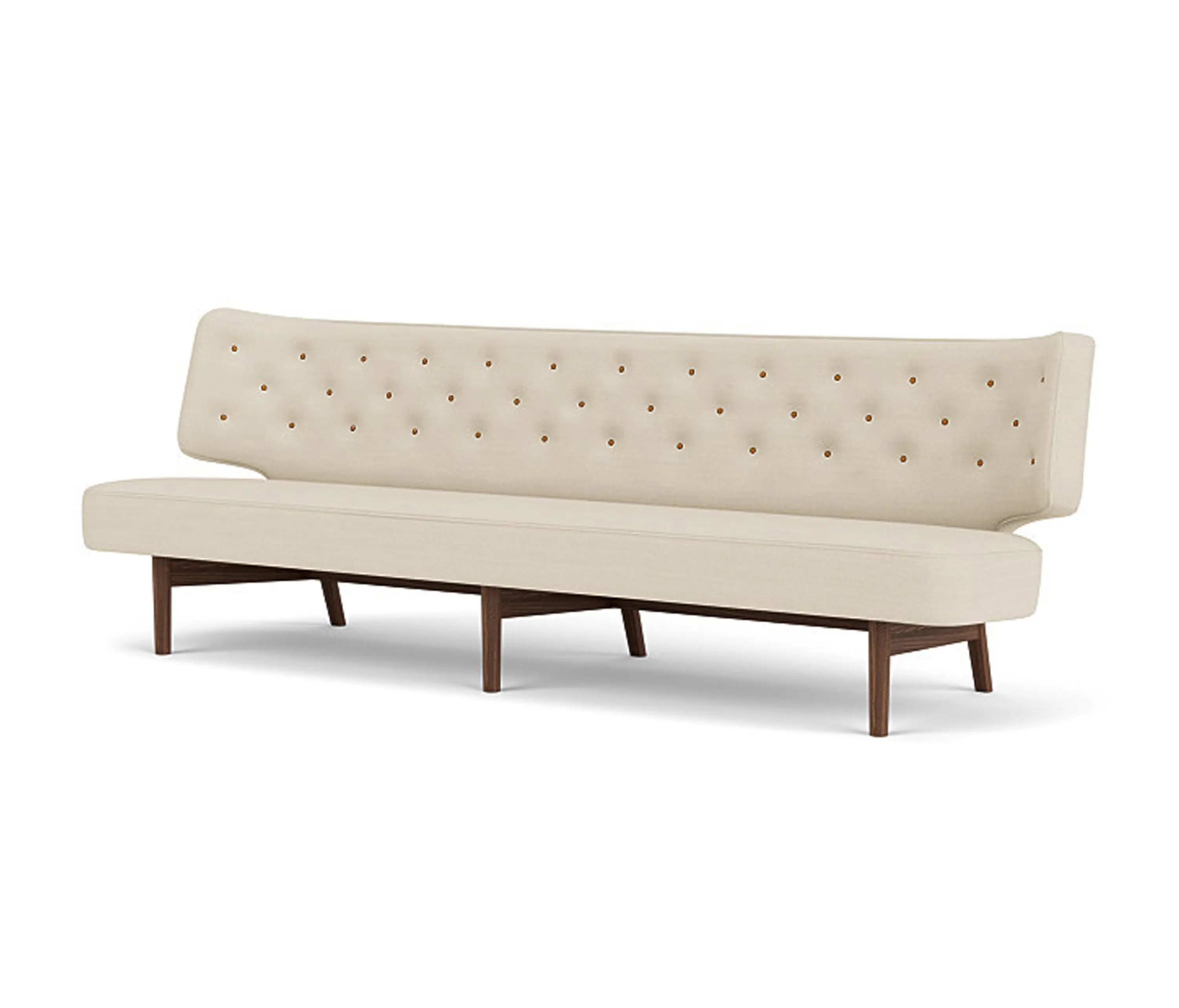 Audo Copenhagen - Radiohus Sofa P3 | Walnut Base / Buttons Dakar 0250 / Hallingdal 200