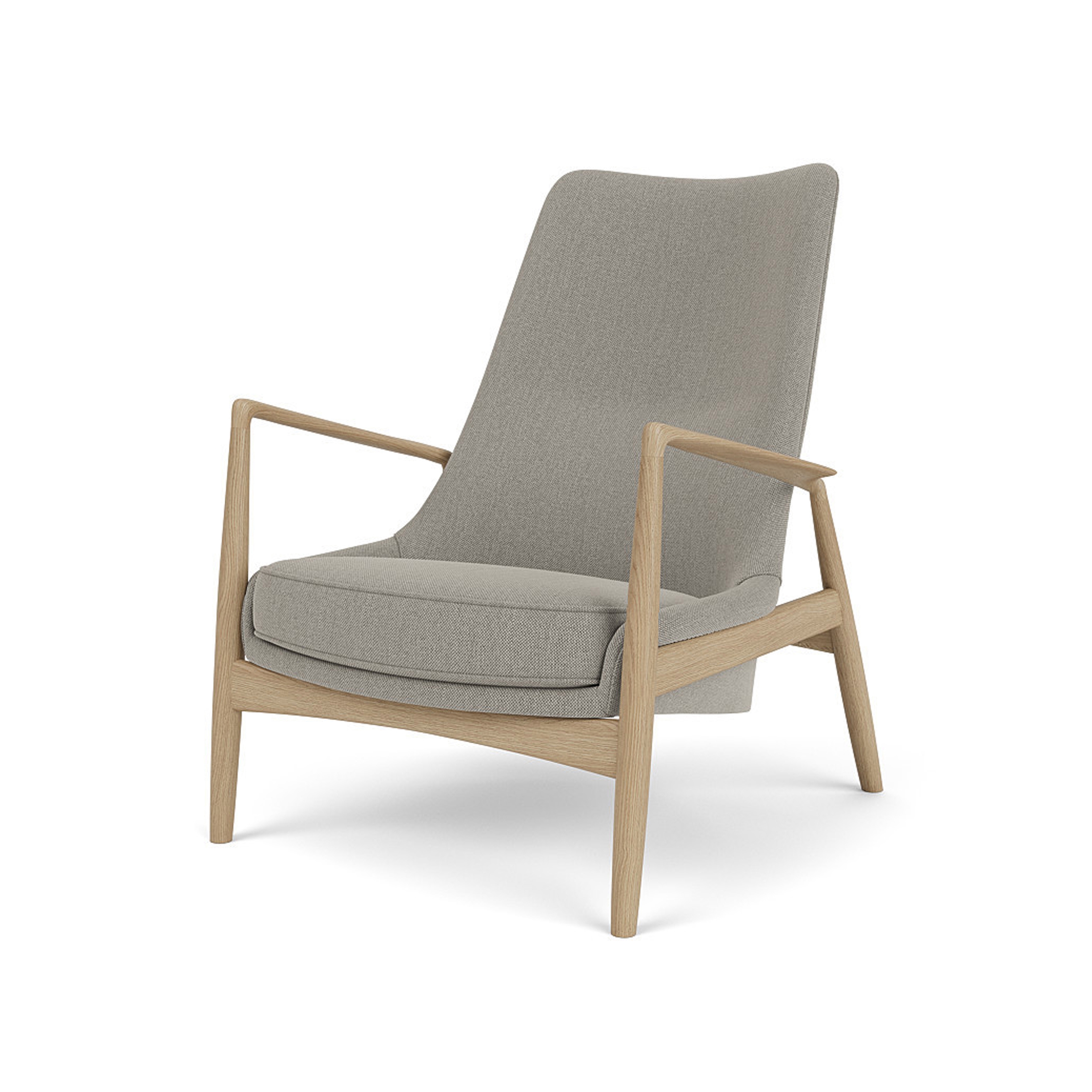 The Seal, Lounge Chair, High Back | Natural Oak Base / Re-wool 218