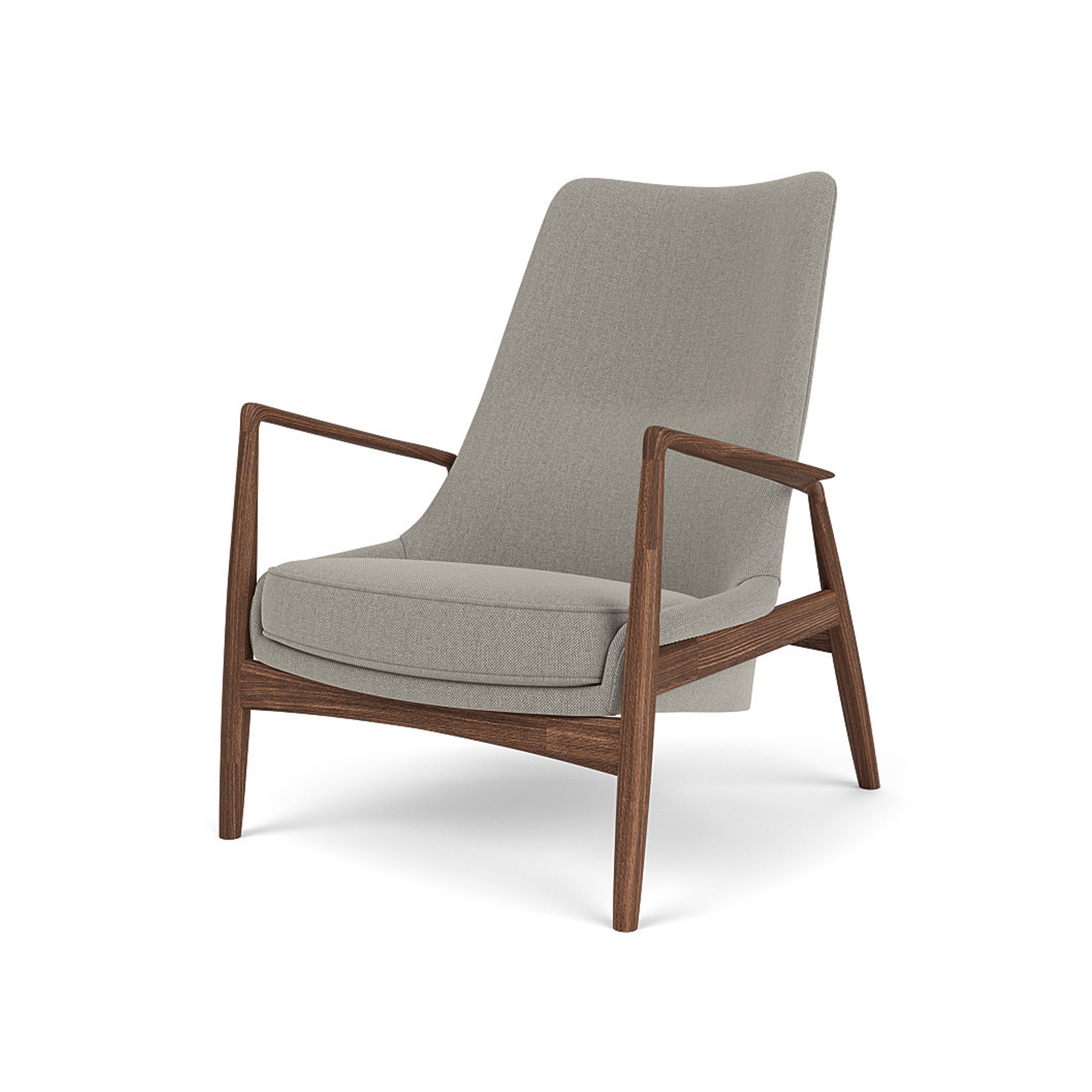 The Seal, Lounge Chair, High Back | Walnut Base / Re-wool 218