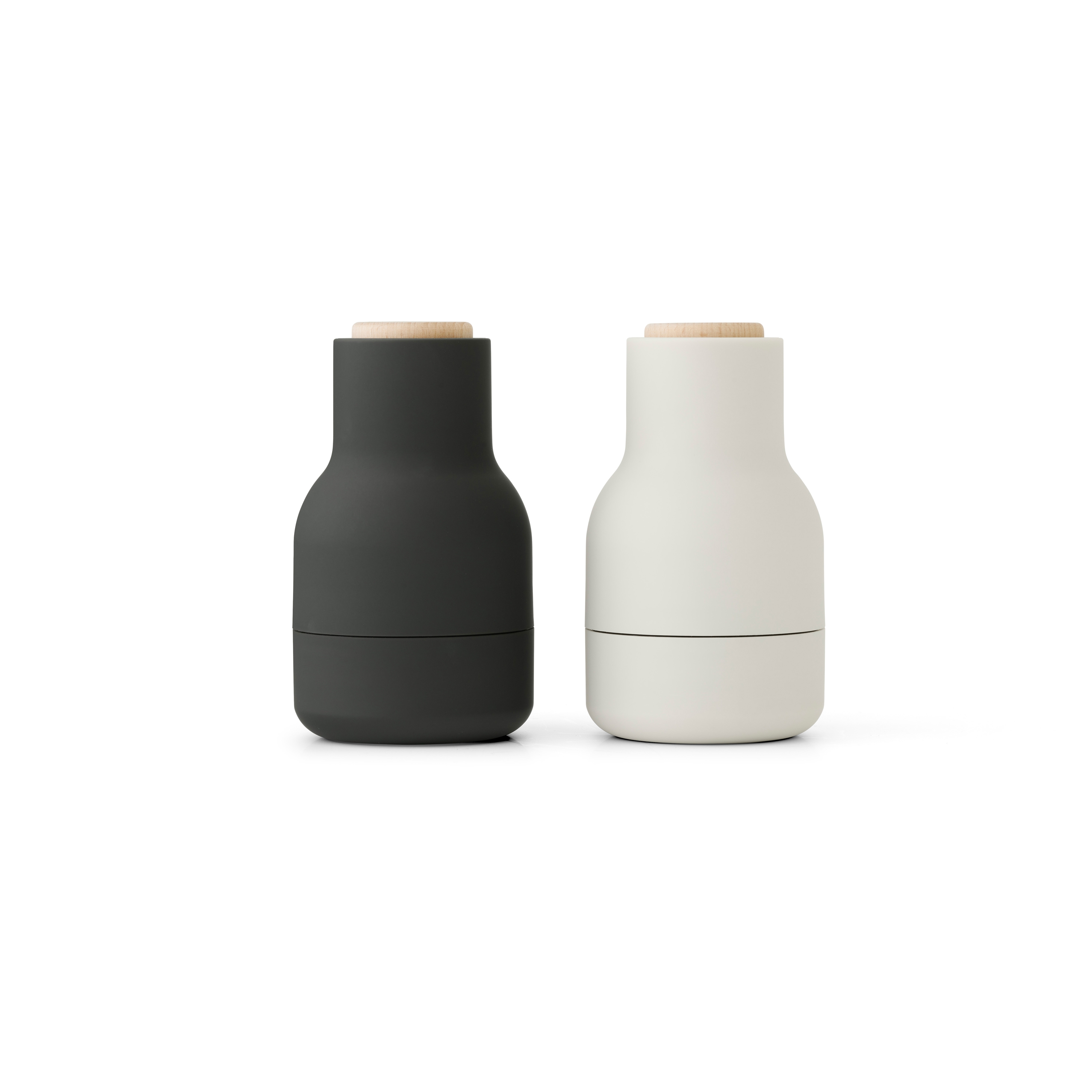 Display product Bottle Grinder, Small, Beech Lid Ash/Carbon, 2-Pack from manufacturer Audo Copenhagen