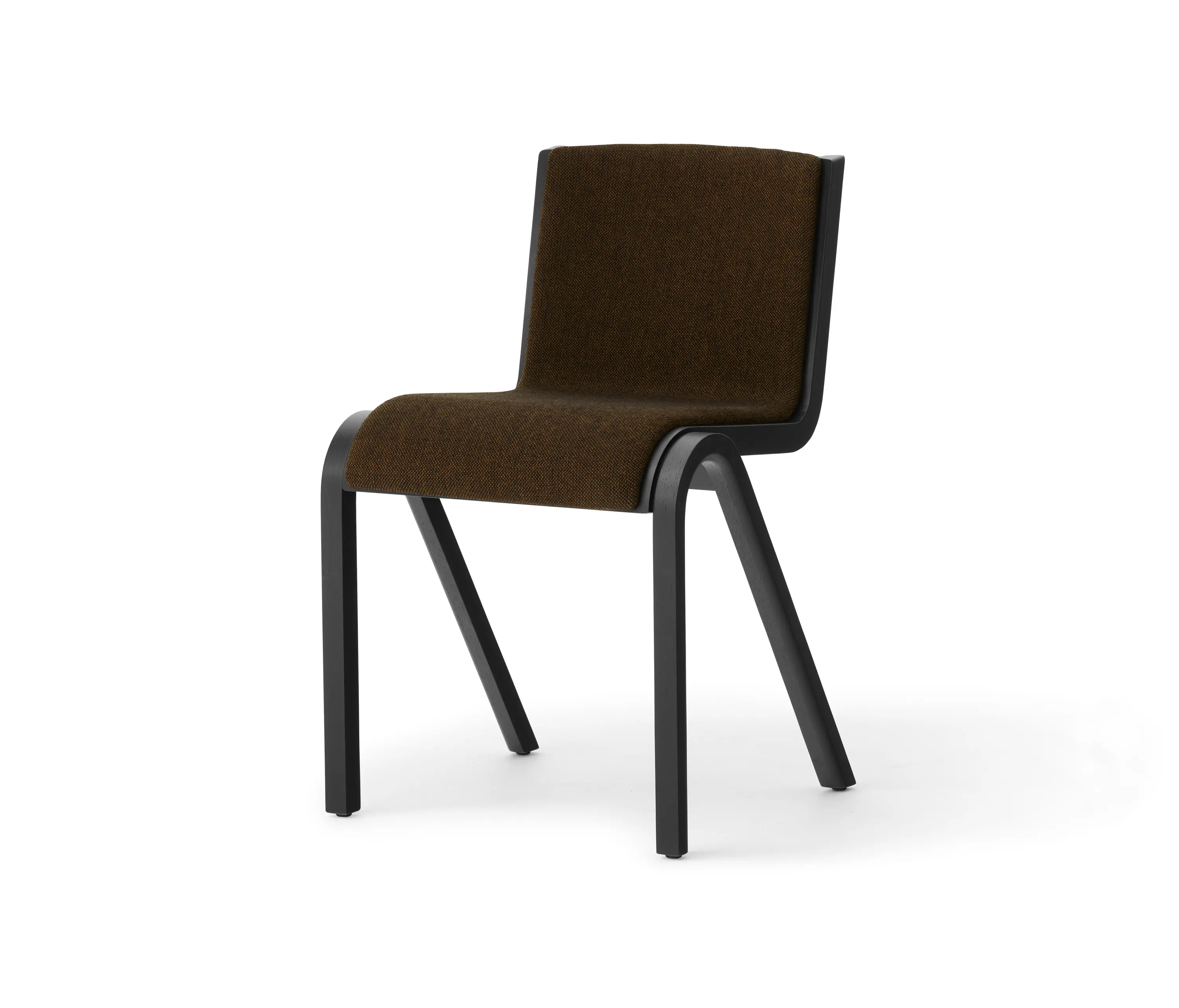 Audo Copenhagen - Ready Dining Chair, Front Upholstered, Black Painted Oak, Hallingdal