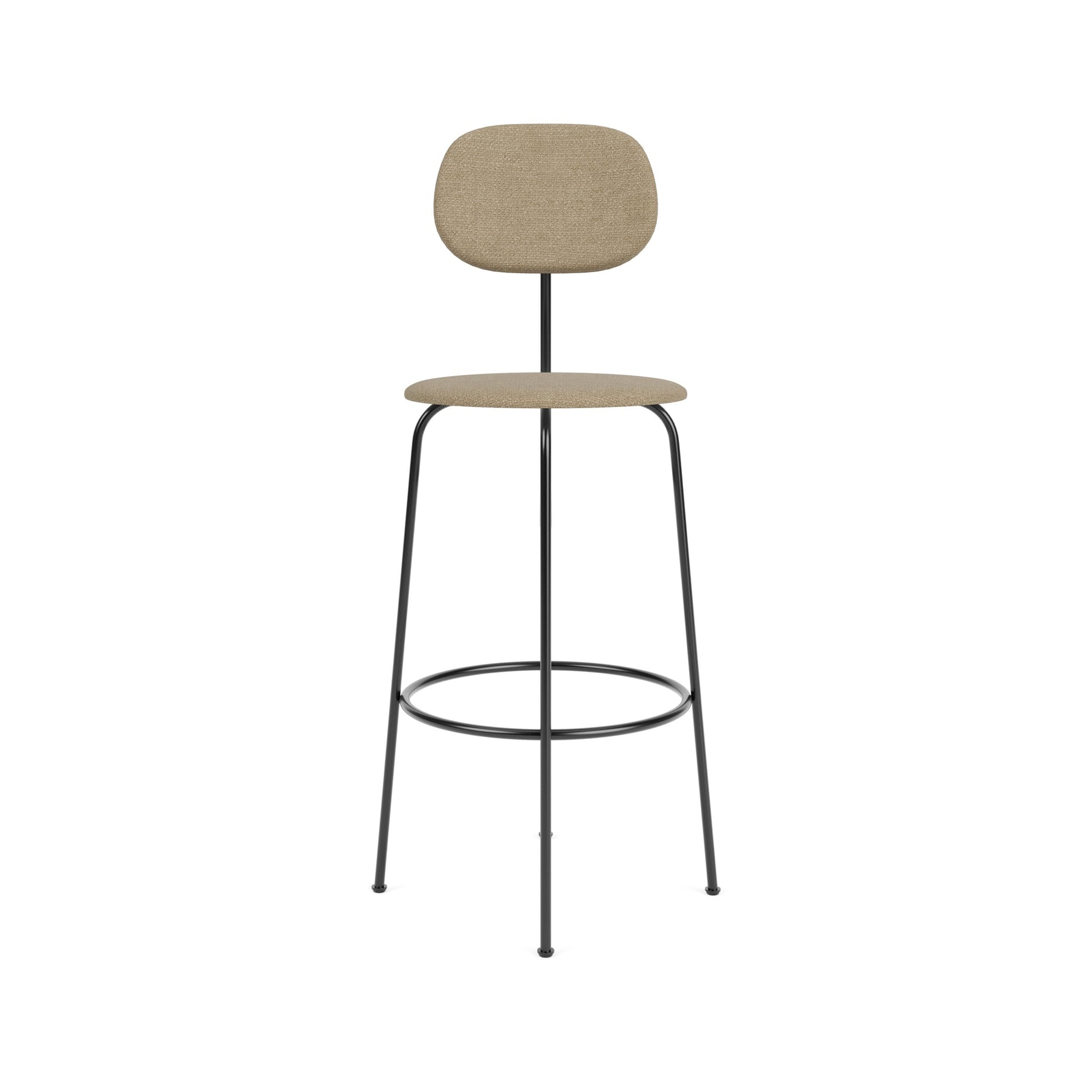 Display product Afteroom Bar Chair Plus | Black Base | Fully Upholstered | Audo Bouclé 02 - Beige from manufacturer Audo Copenhagen