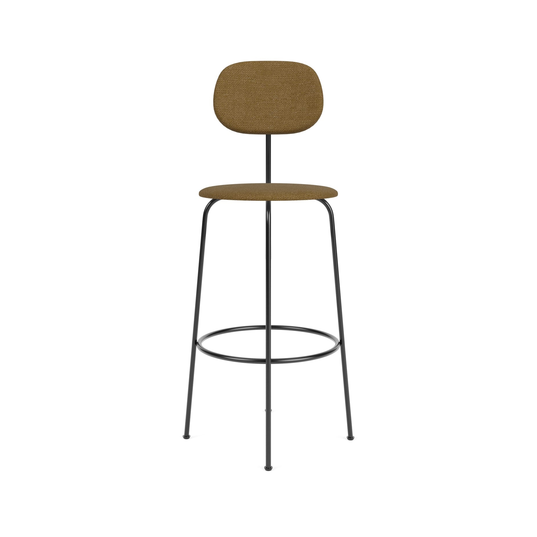 Afteroom Bar Chair Plus | Black Base | Fully Upholstered | Audo Bouclé 06 - Gold