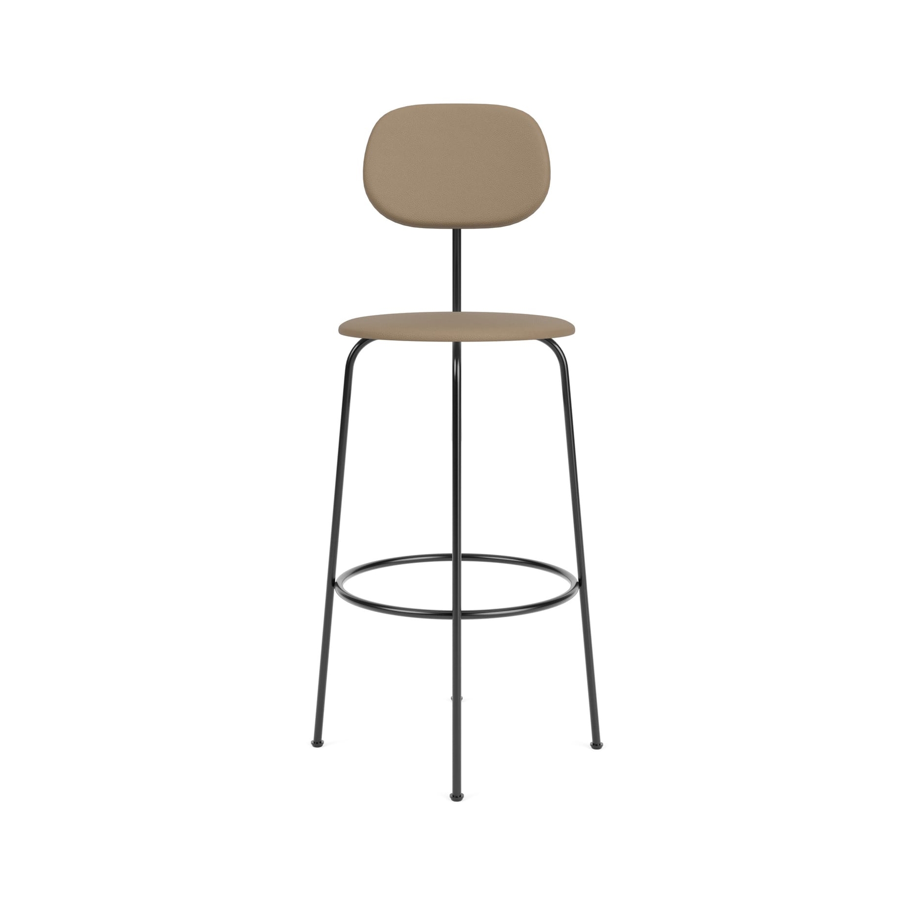 Afteroom Bar Chair Plus | Black Base | Fully Upholstered | Sierra - Stone, 1611