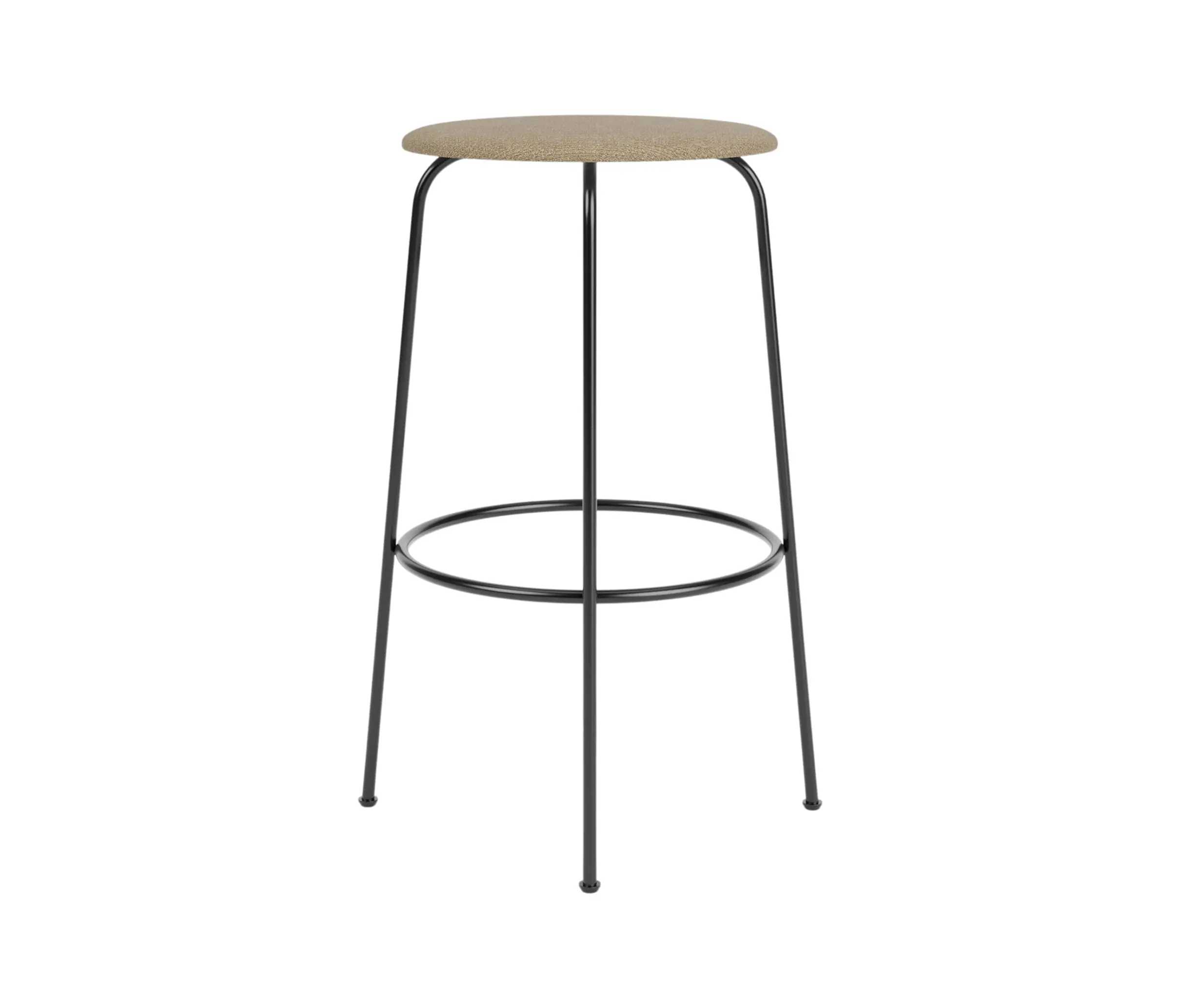 Audo Copenhagen - Afteroom Bar Stool, Upholstered Seat | Audo Bouclé - Beige 02