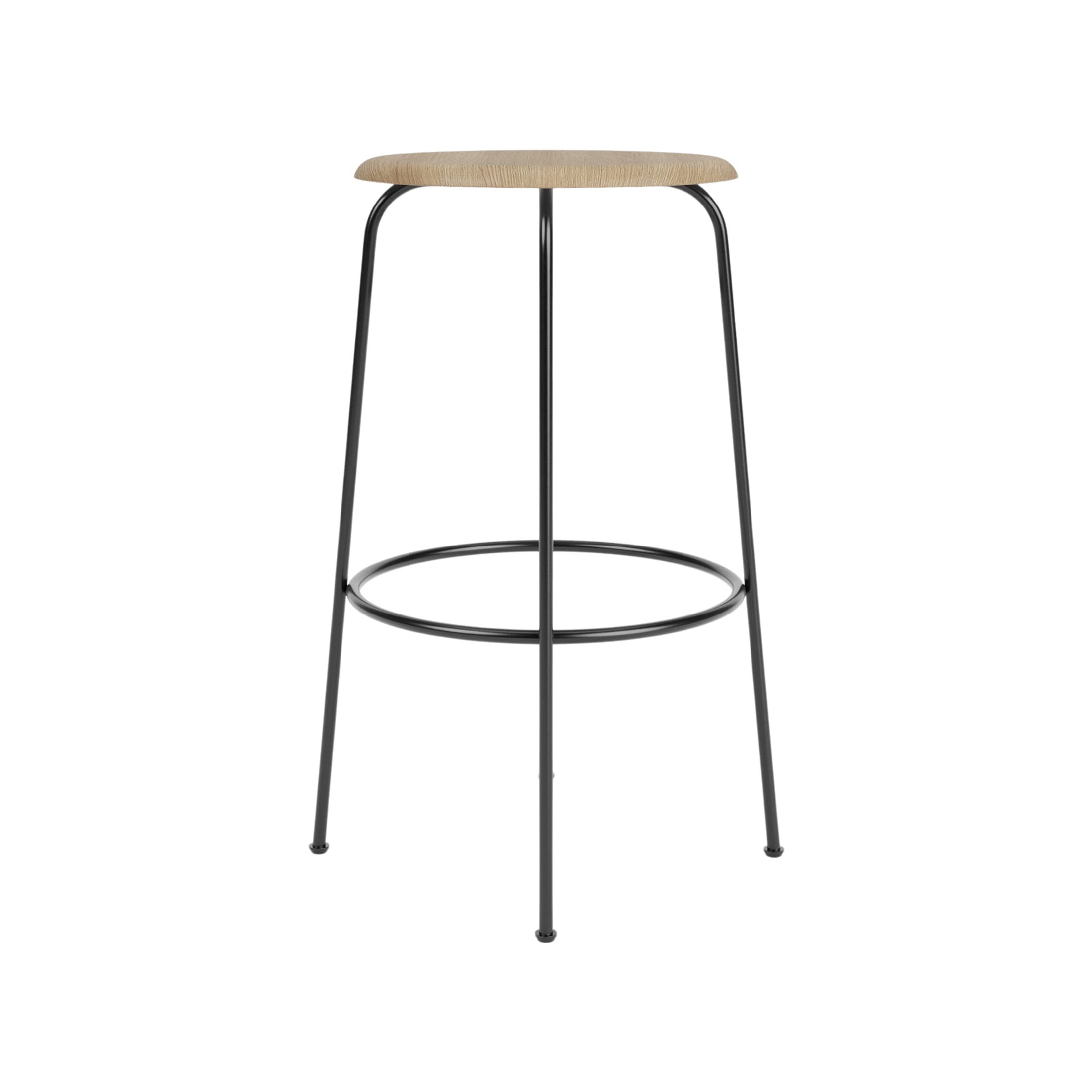 Afteroom Bar Stool, Veneer | Black | Natural Oak