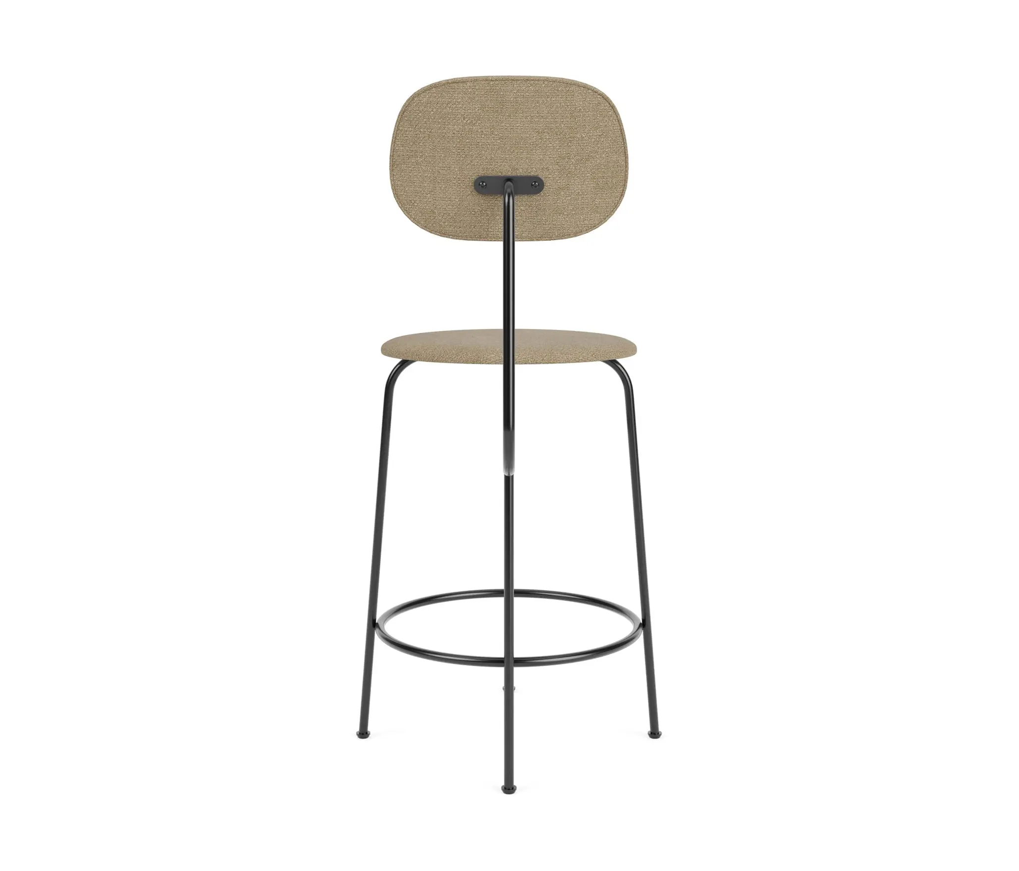 Audo Copenhagen - Afteroom Counter Chair Plus | Black Base | Fully Upholstered | Audo Bouclé 02 - Beige