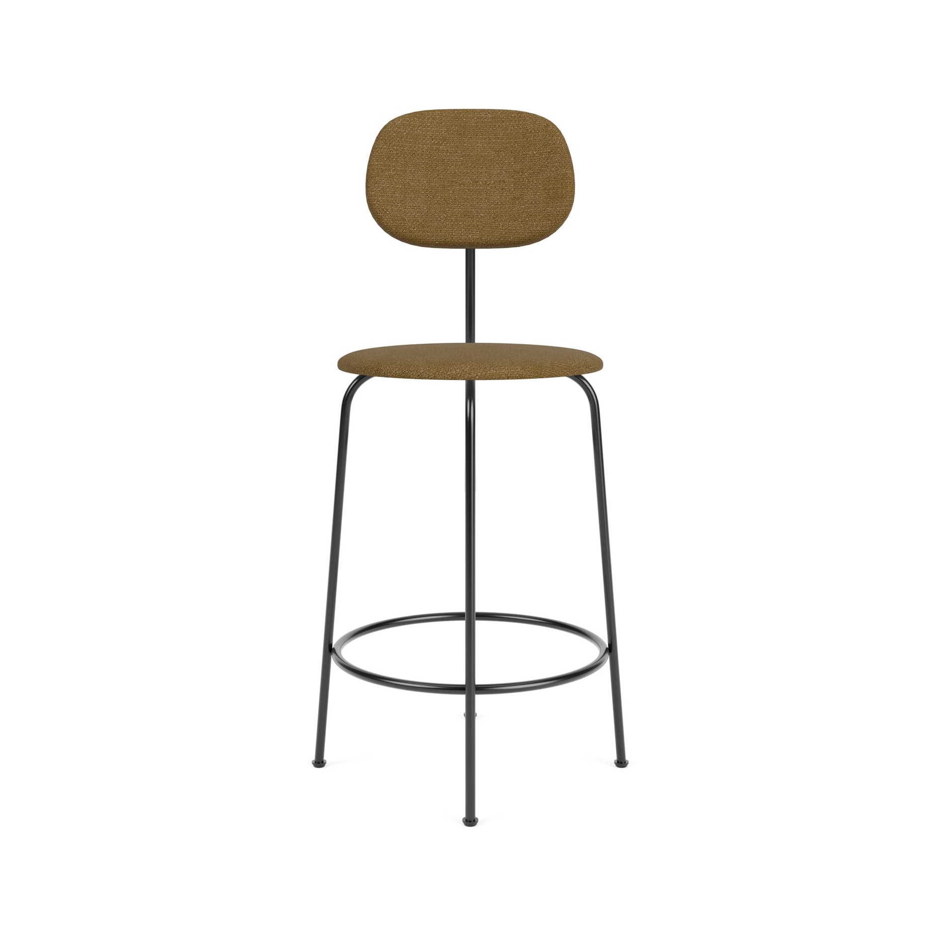 Afteroom Counter Chair Plus | Black Base | Fully Upholstered | Audo Bouclé 06 - Gold
