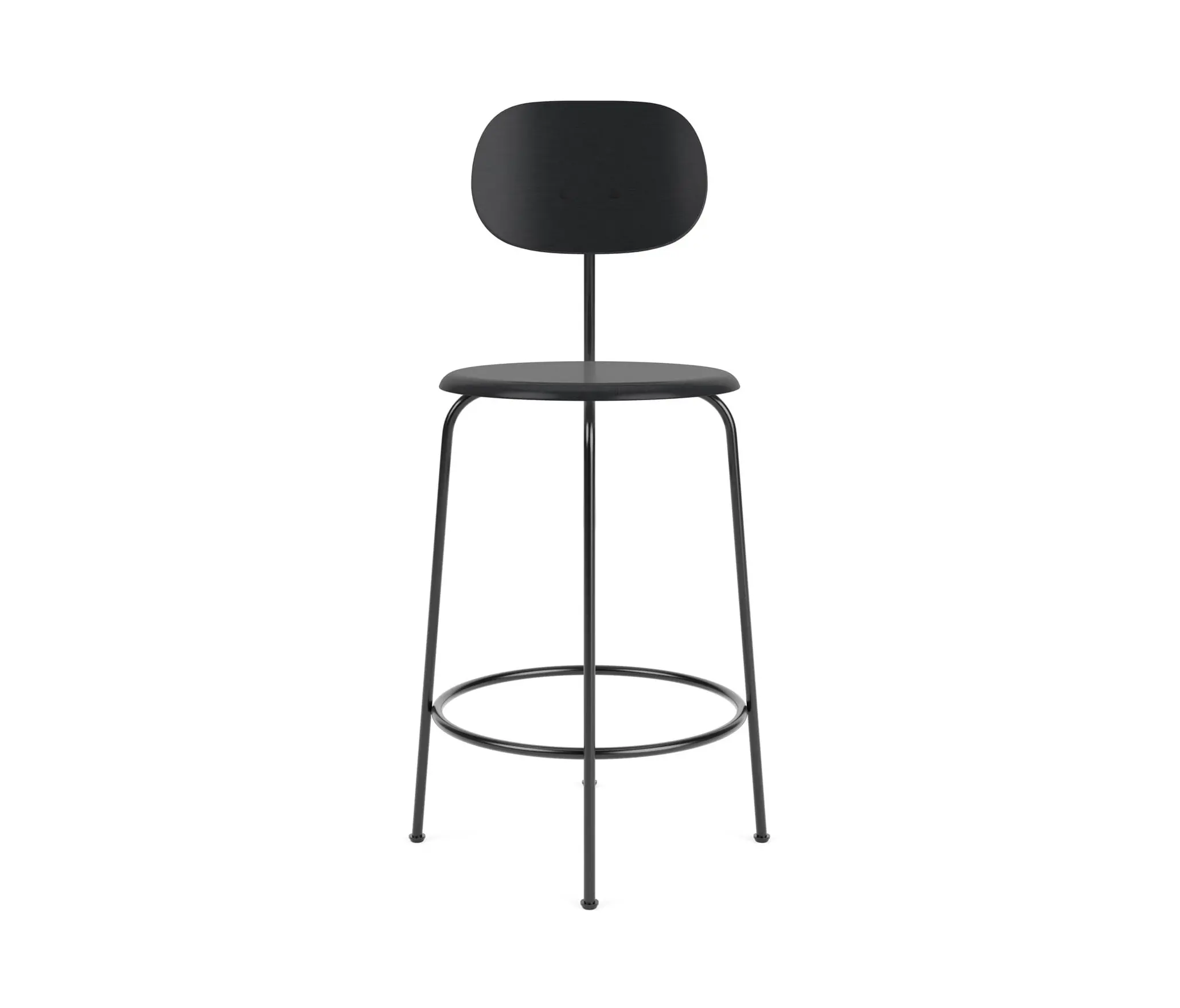 Audo Copenhagen - Afteroom Counter Chair Plus | Black Base | Veneer Seat and Back | Black