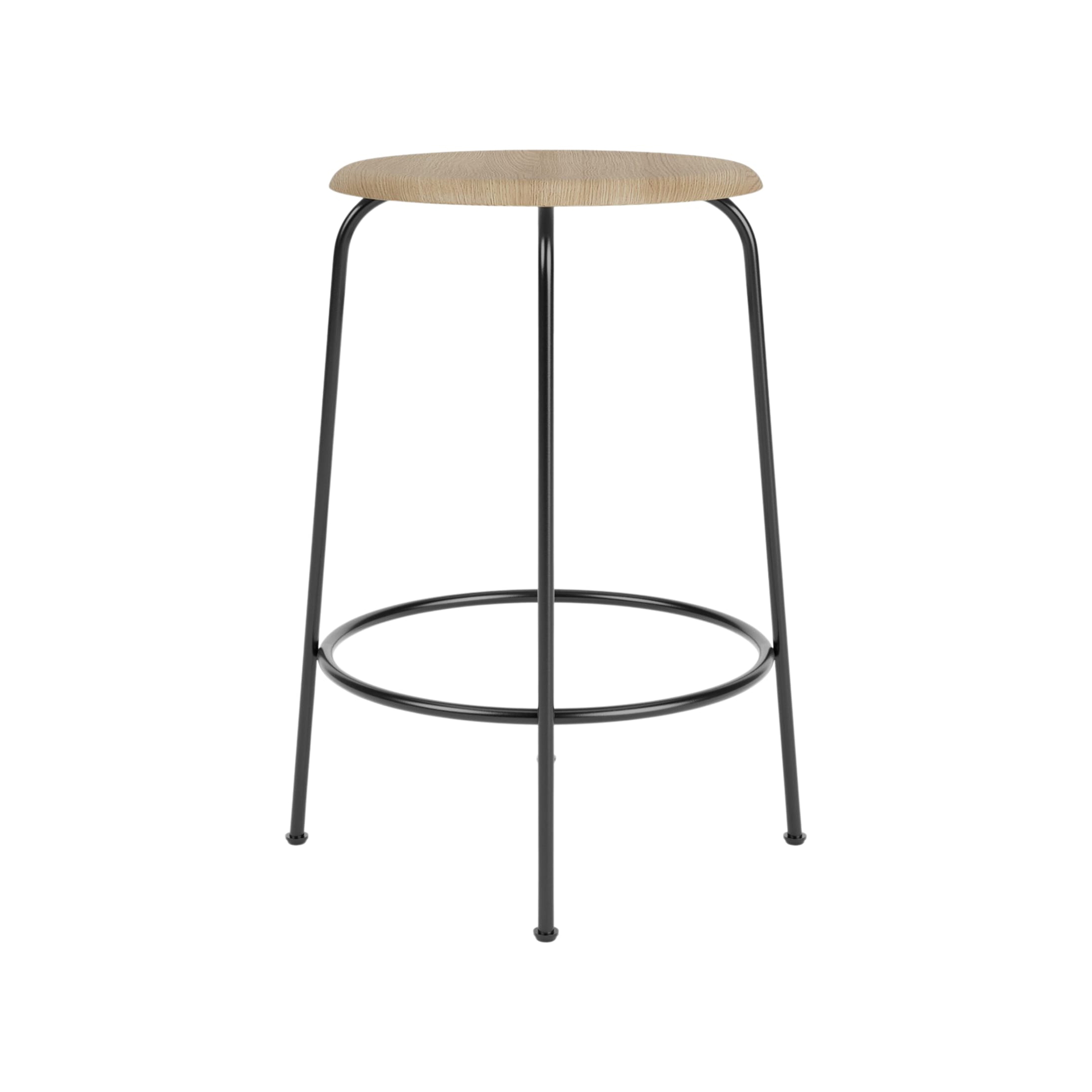 Afteroom Counter Stool, Veneer | Black | Natural Oak