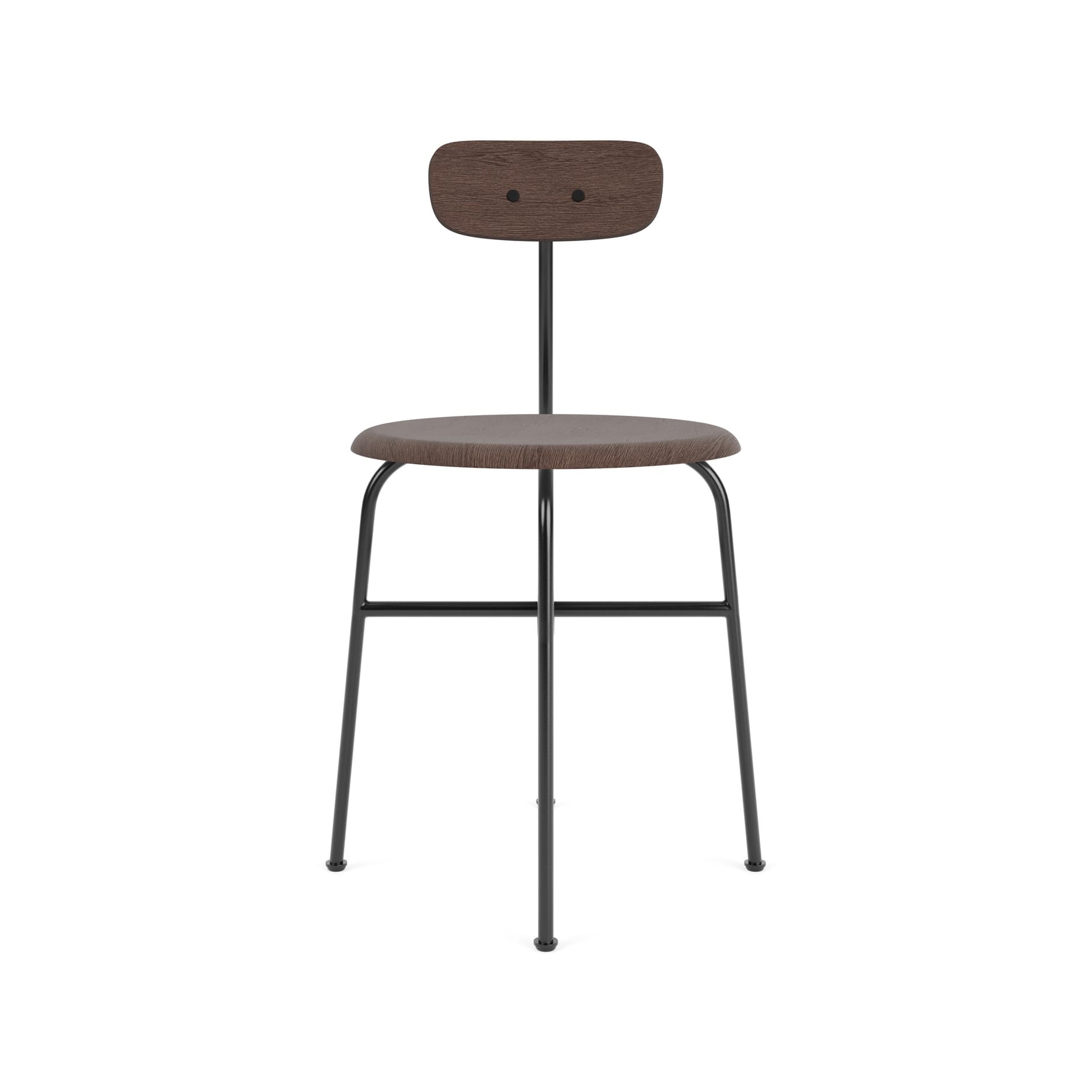 Afteroom Dining Chair | Black Base | Veneer Seat and Back | Dark Stained Oak