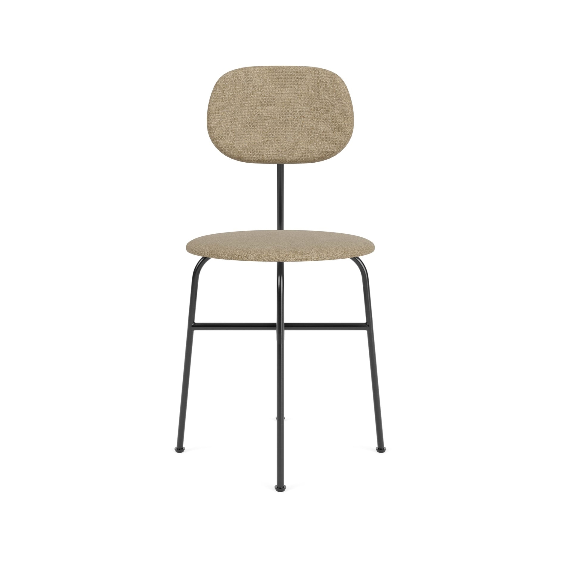 Afteroom Dining Chair Plus | Black Base | Upholstered Seat and Back | Audo Bouclé - Beige 02