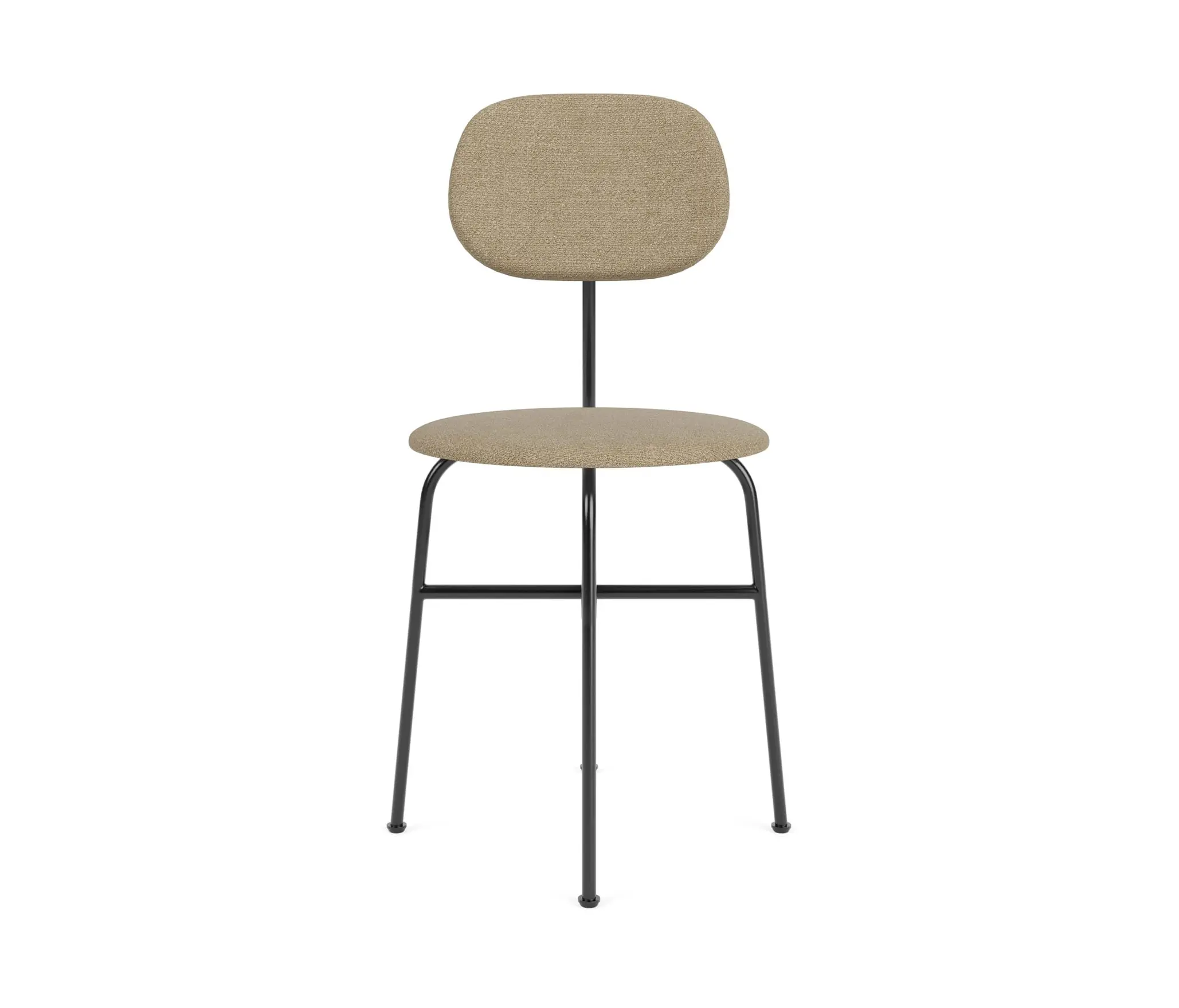 Audo Copenhagen - Afteroom Dining Chair Plus | Black Base | Upholstered Seat and Back | Audo Bouclé - Beige 02