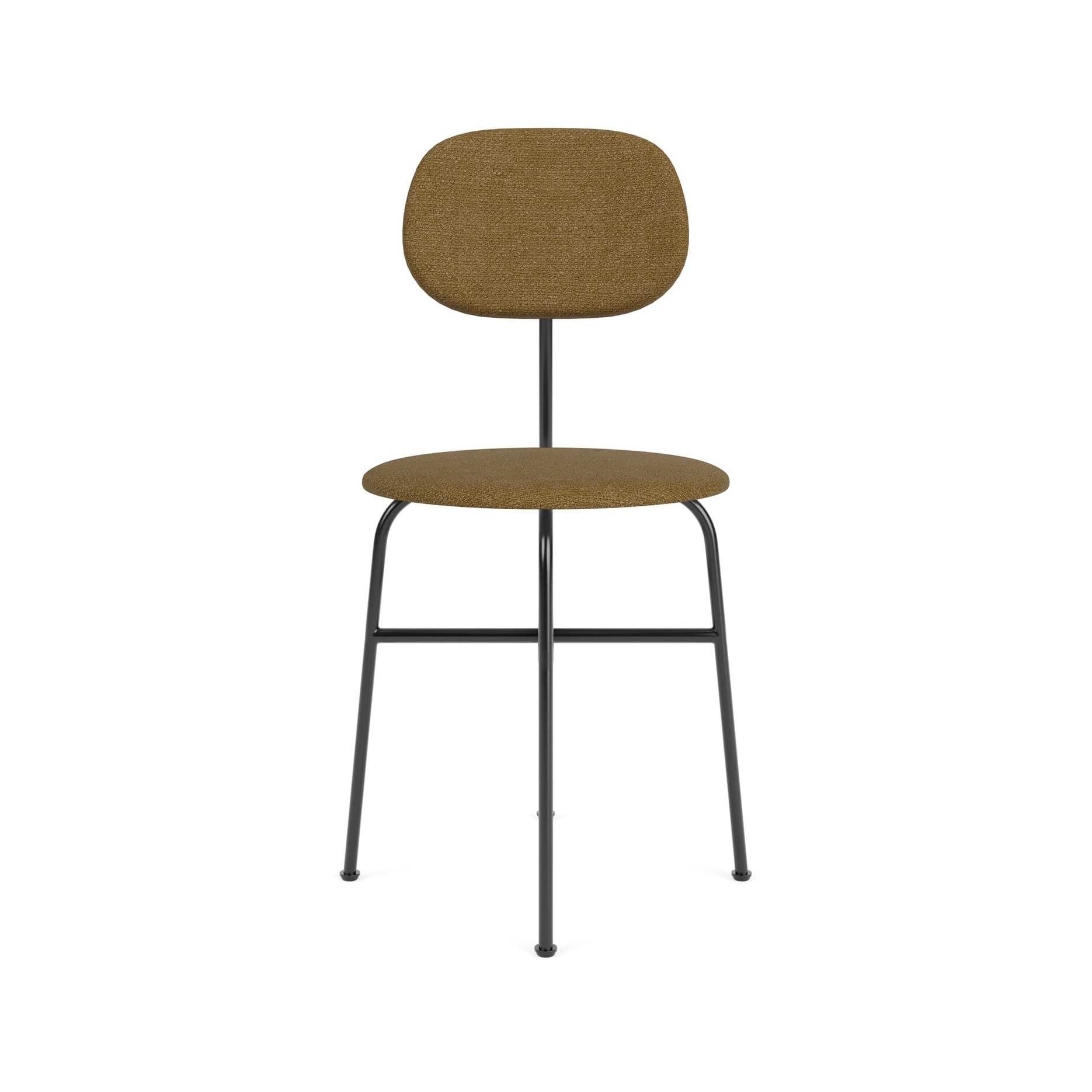 Afteroom Dining Chair Plus | Black Base | Upholstered Seat and Back | Audo Bouclé - Gold 06