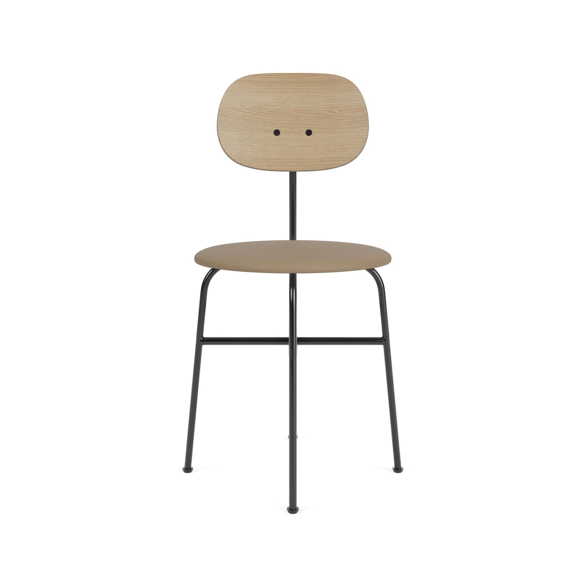 Afficher le produit Afteroom Dining Chair Plus | Black Base | Upholstered Seat, Veneer Back | Sierra - Stone, 1611 | Natural Oak du fabricant Audo Copenhagen