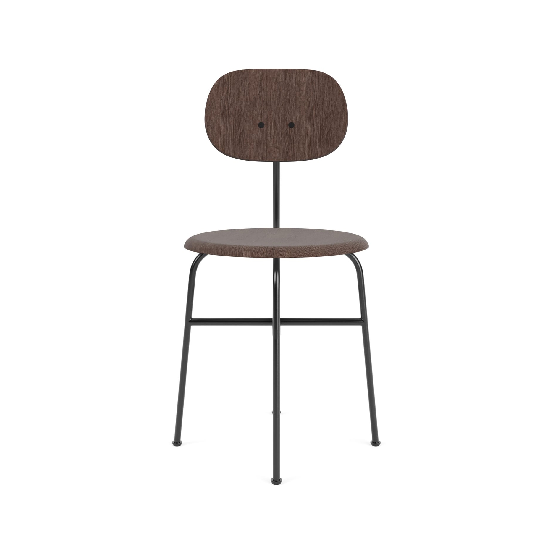 Afteroom Dining Chair Plus | Black Base | Veneer Seat and Back | Dark Stained Oak