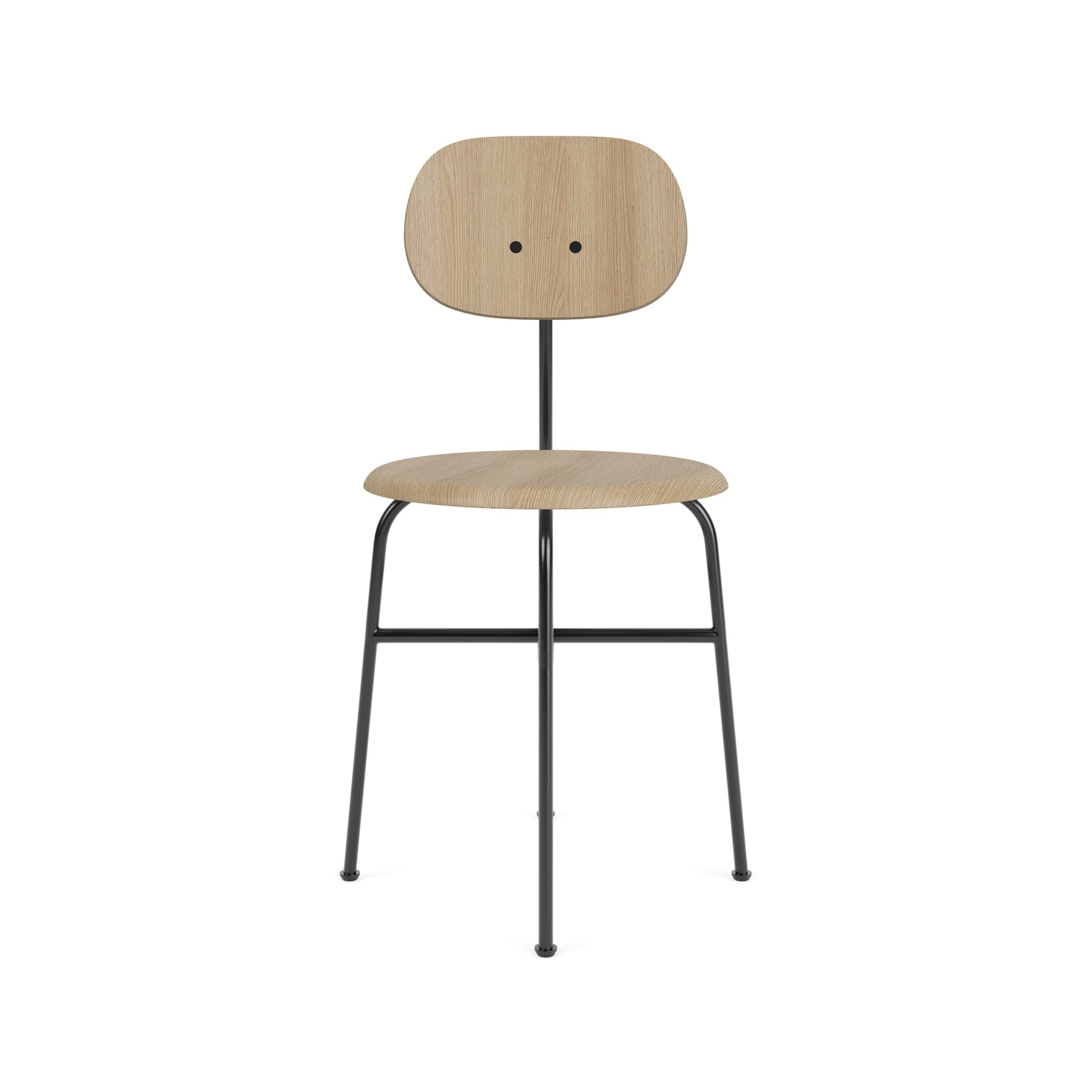Afteroom Dining Chair Plus | Black Base | Veneer Seat and Back | Natural Oak