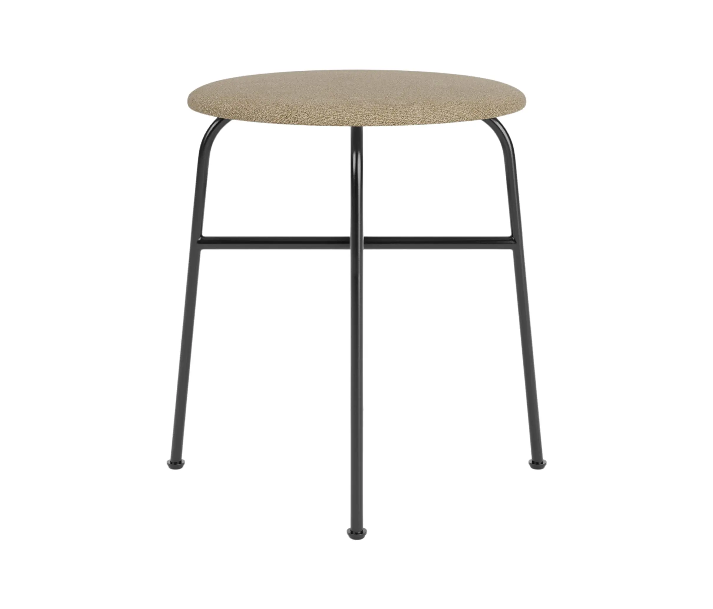 Audo Copenhagen - Afteroom Stool, Upholstered Seat | Audo Bouclé - Beige 02