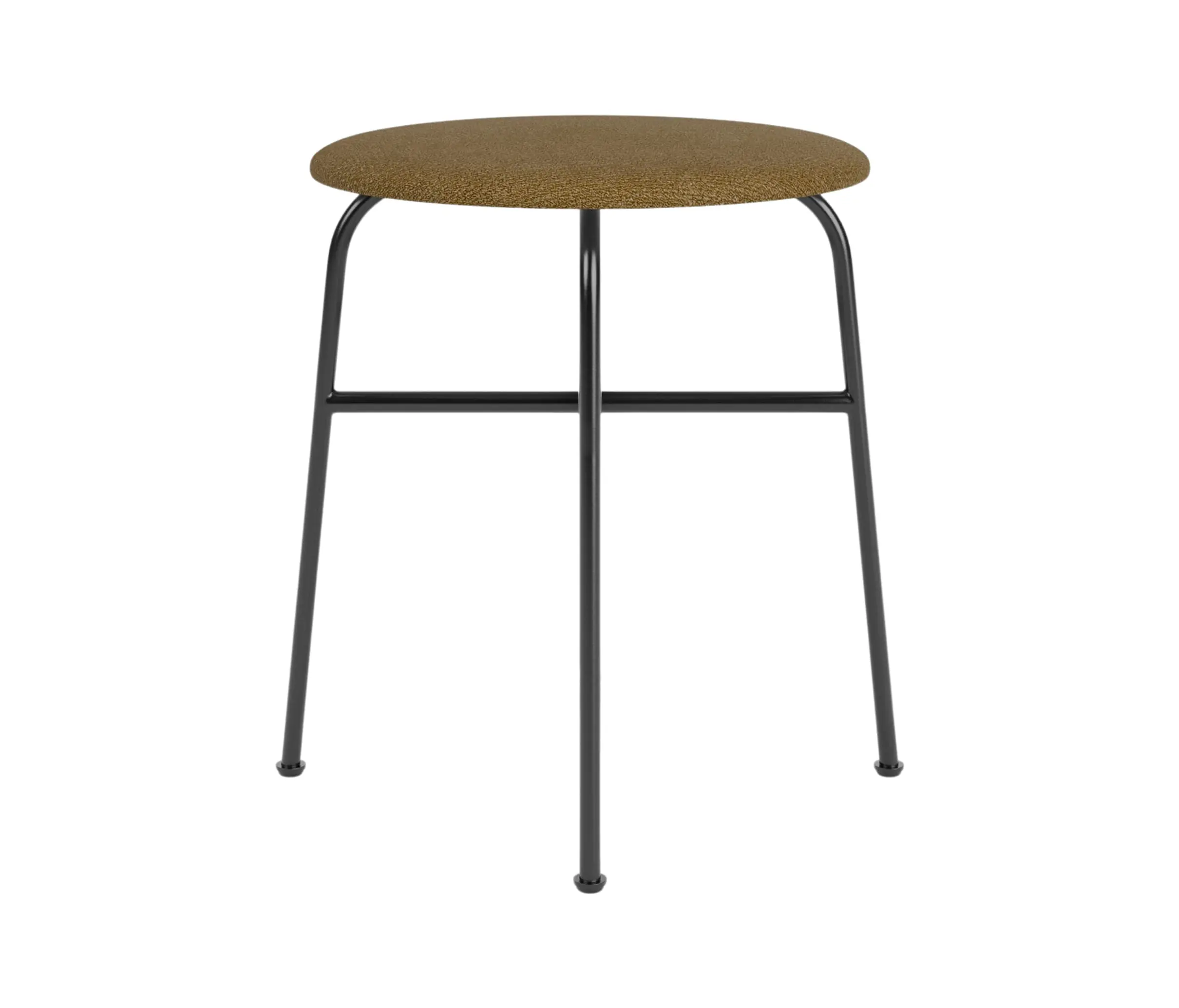 Audo Copenhagen - Afteroom Stool, Upholstered Seat | Audo Bouclé - Gold 06