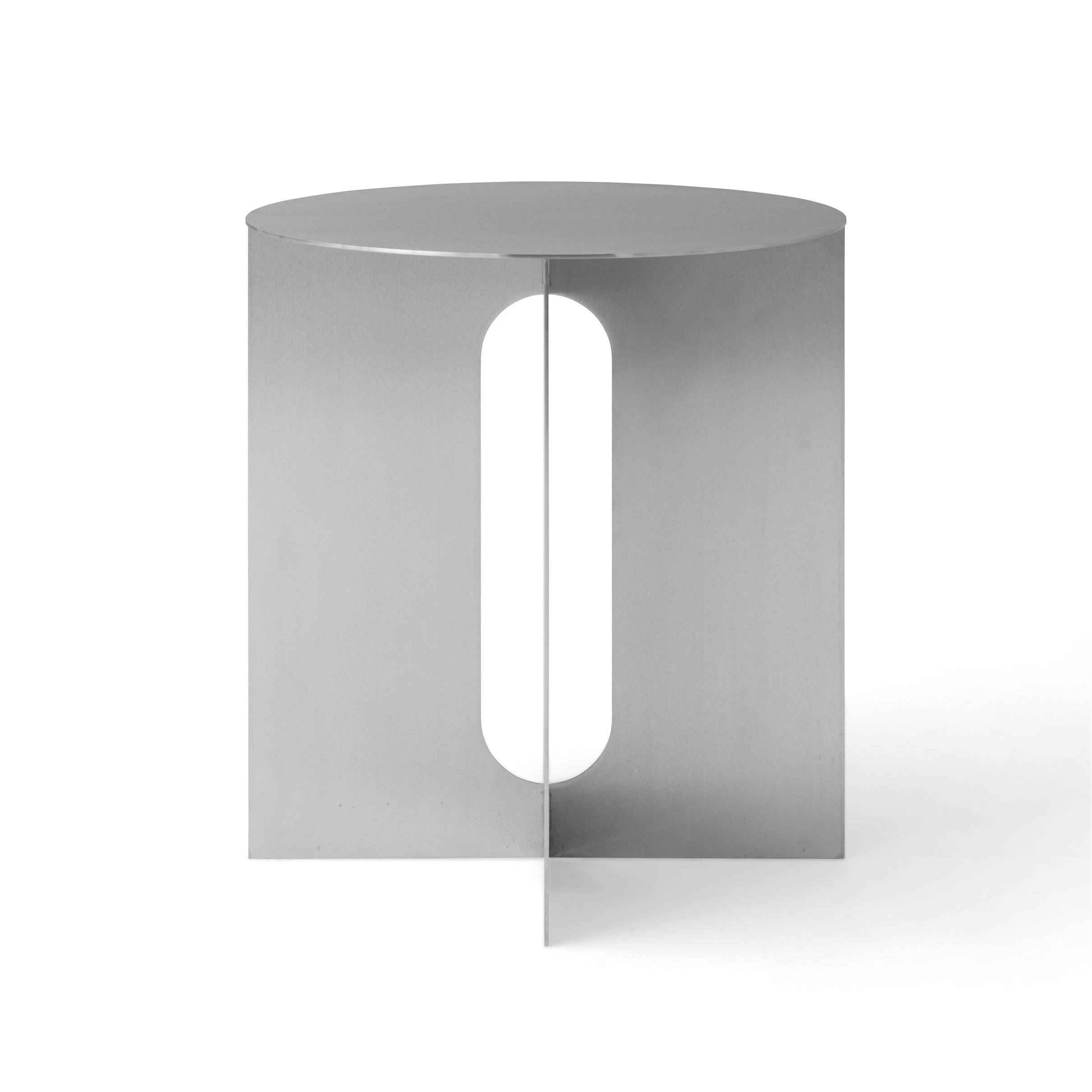 Display product Androgyne Side Table Steel Base | Brushed Steel from manufacturer Audo Copenhagen