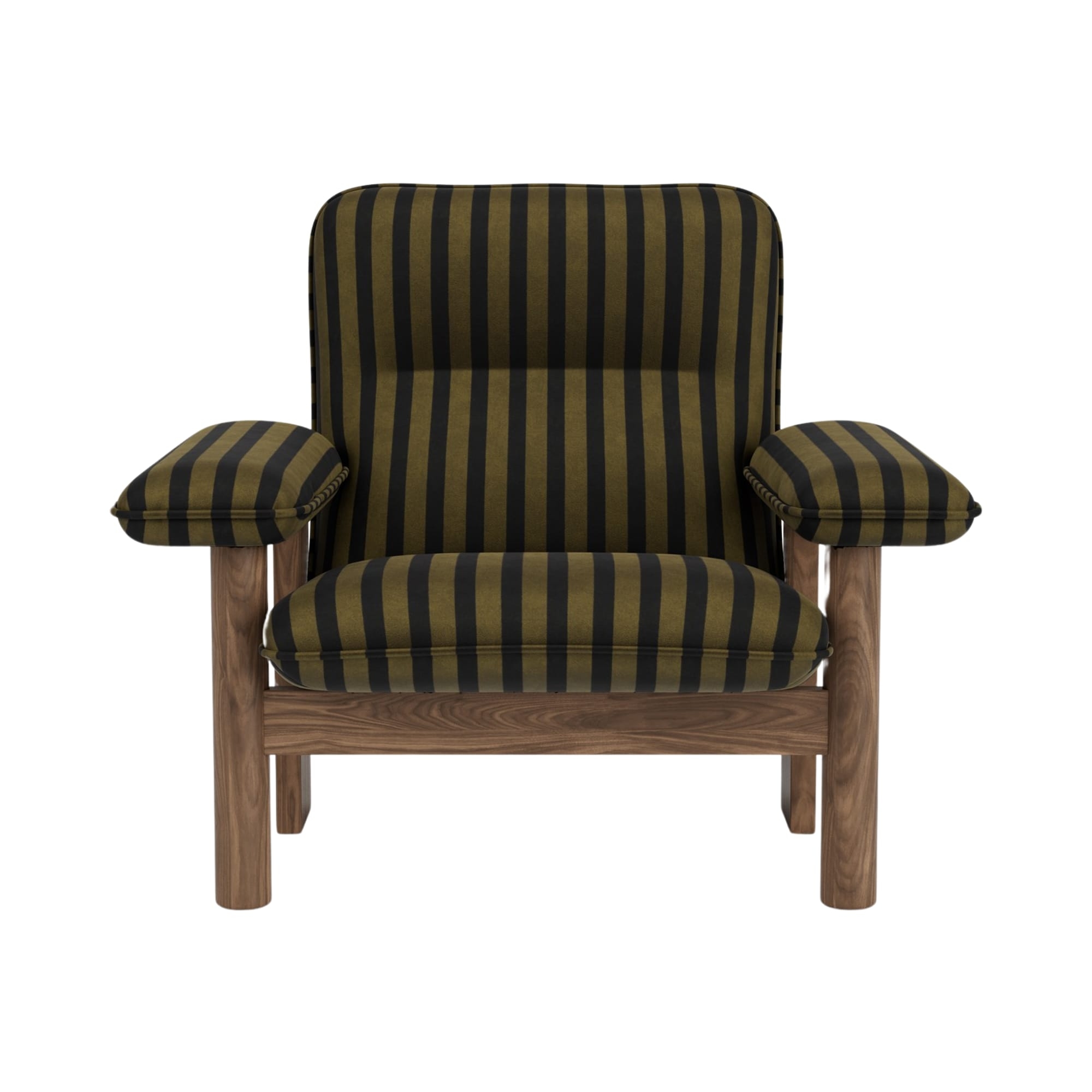 Mostra il prodotto Brasilia Lounge Chair, Walnut Base | Cabanon Soft - Roseau, FCL7029/04 del produttore Audo Copenhagen