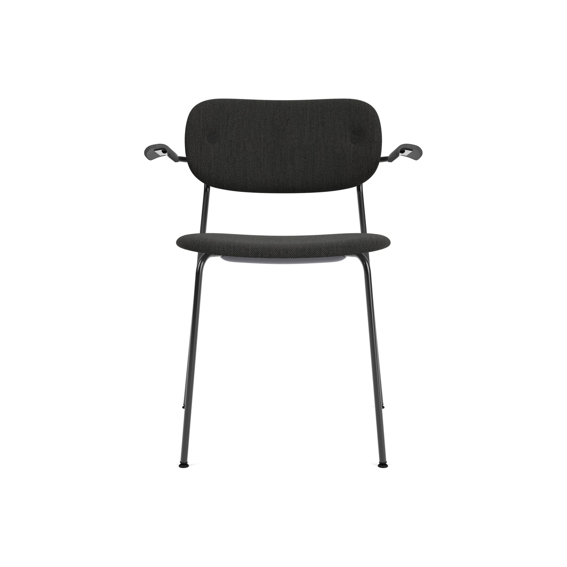 Display product Co Dining Chair w. Armrest | Black Base | Upholstered Seat and Back | Re-wool - Black, 0198 - Black Oak from manufacturer Audo Copenhagen