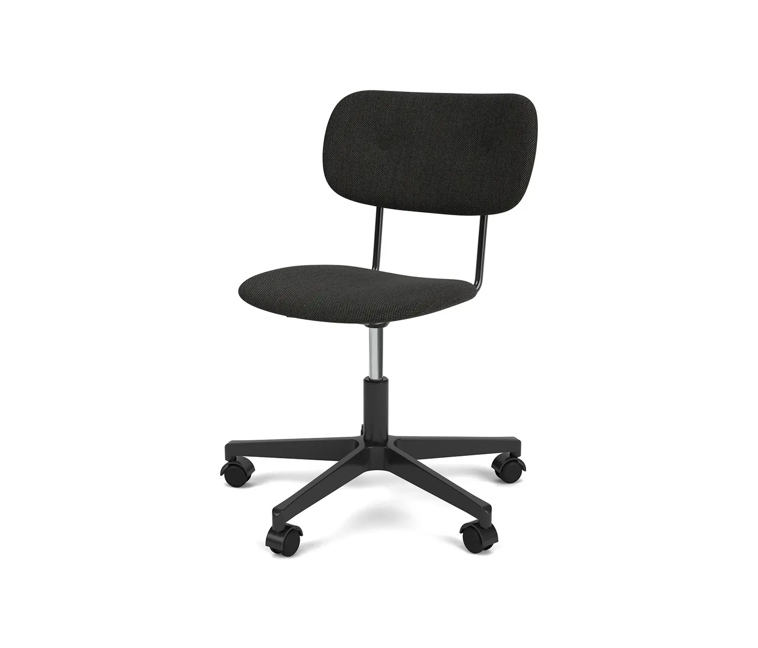 Audo Copenhagen - Co Task Chair | Star Base w. Casters | Black Aluminum | Fully Upholstered | Re-wool - Black, 0198