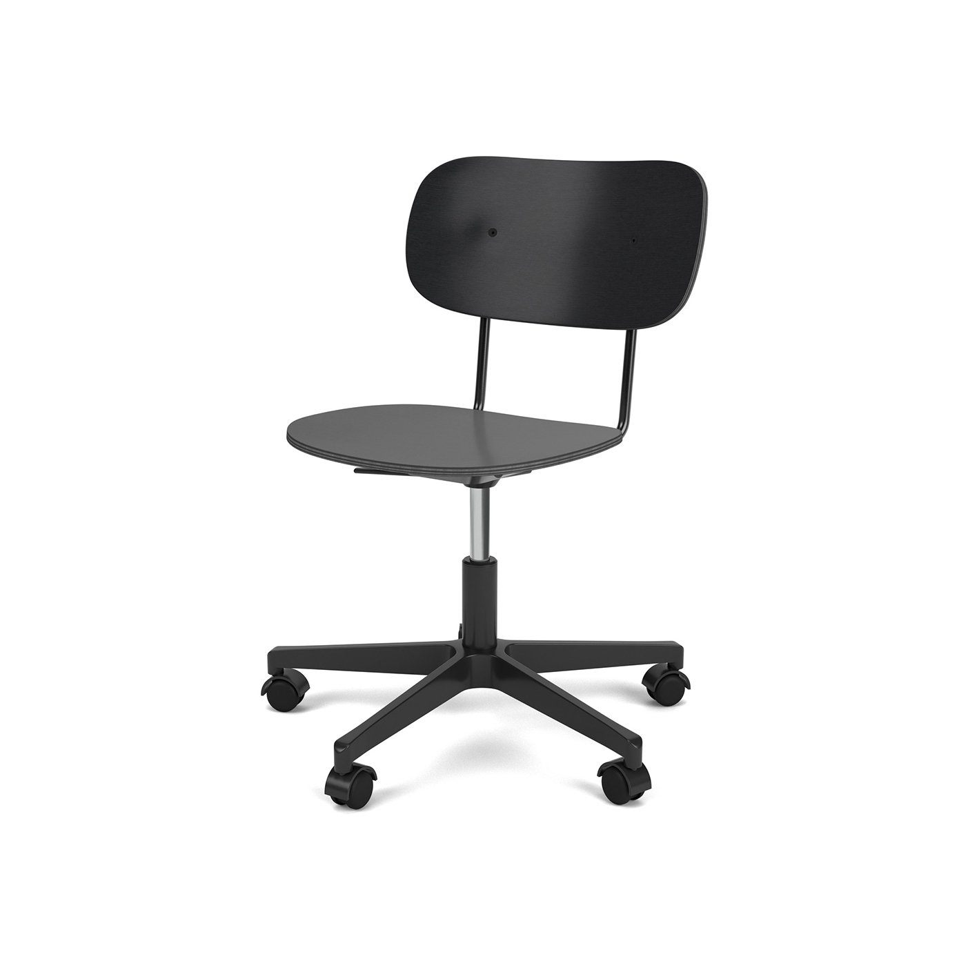Vertoon produk Co Task Chair | Star Base w. Casters | Black Aluminum | Veneer Seat and Back | Black Oak van vervaardiger Audo Copenhagen