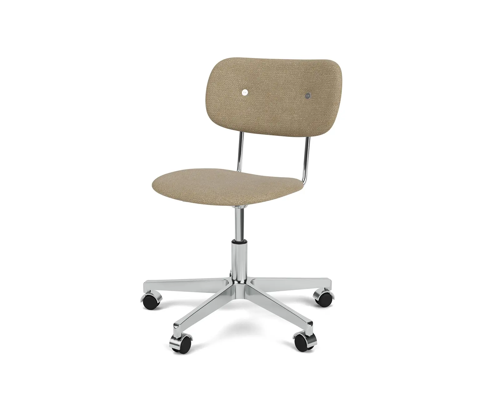 Audo Copenhagen - Co Task Chair | Star Base w. Casters | Polished Aluminum | Fully Upholstered | Audo Bouclé - Beige, 02