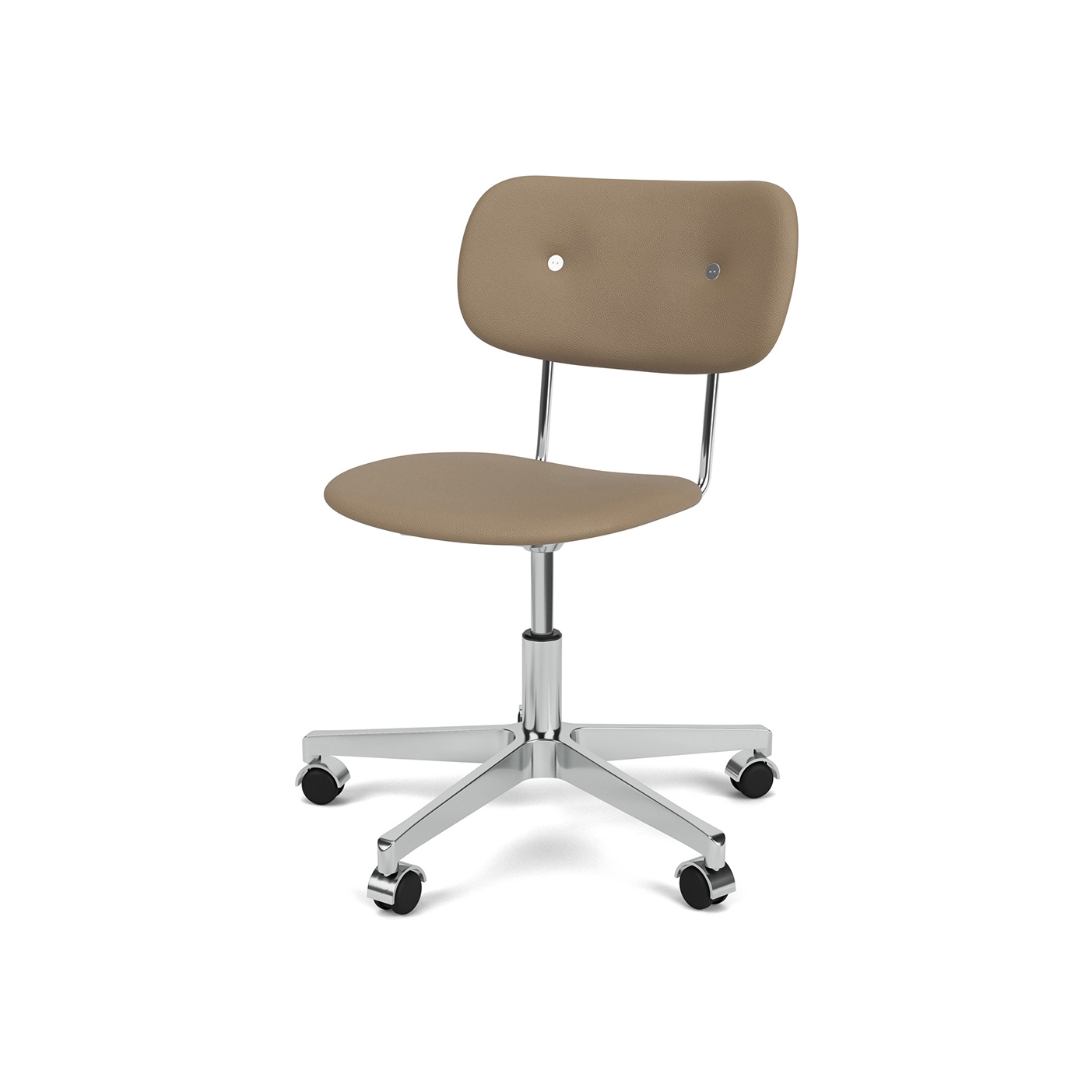 Co Task Chair | Star Base w. Casters | Polished Aluminum | Fully Upholstered | Sierrra - Stone, 1611