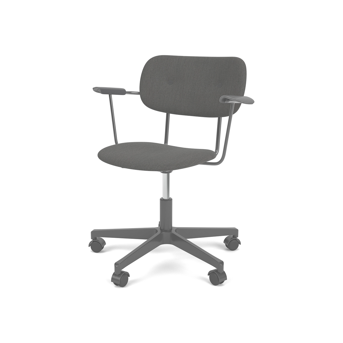 Mostra il prodotto Co Task Chair W. Armrest | Star Base w. Casters, Black Aluminium | Veneer Seat and Back | Re-wool - Black, 0198 | Black Oak del produttore Audo Copenhagen