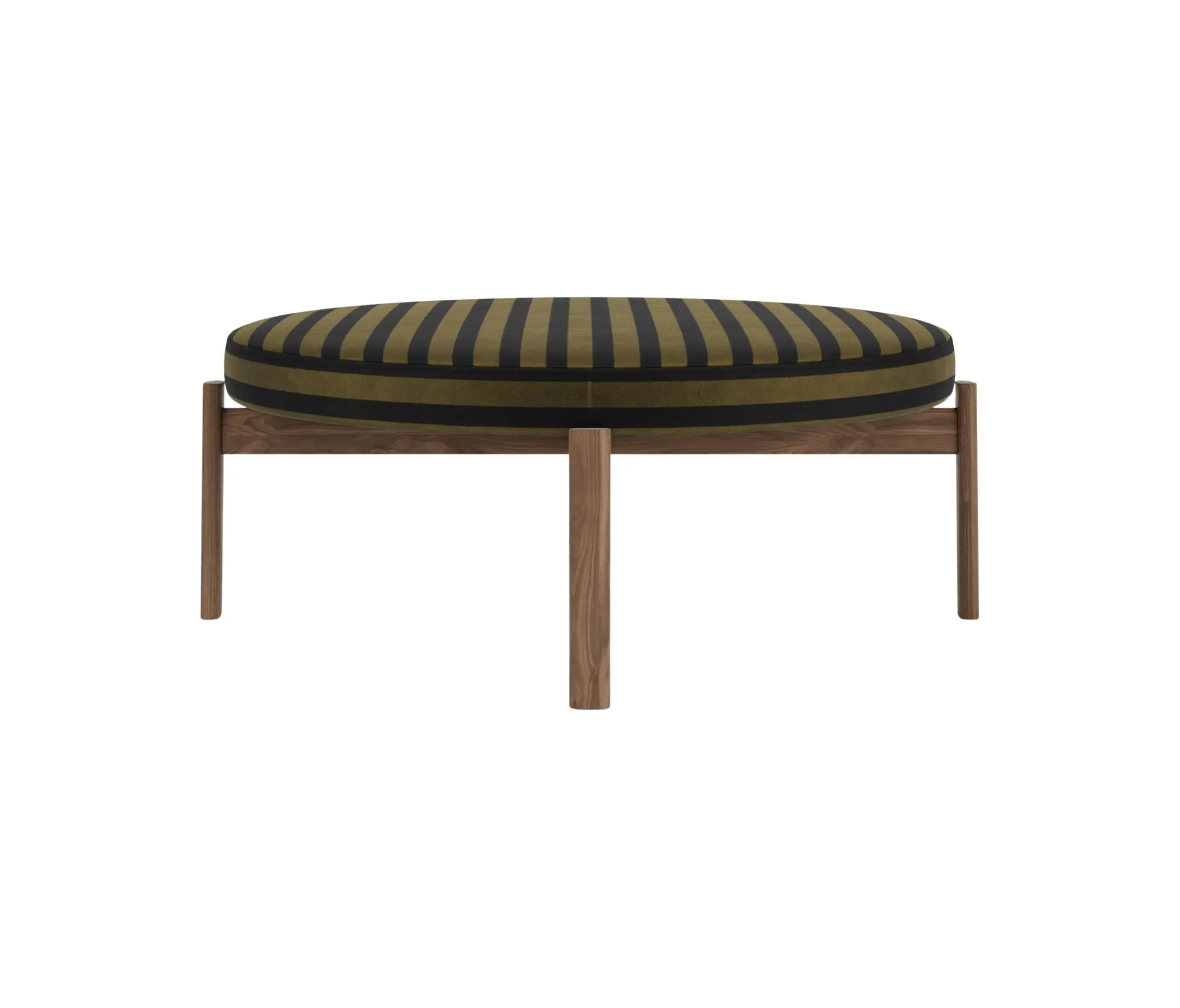 Audo Copenhagen - Passage Pouf, Walnut Base| Cabanon Soft - Roseau, FCL7029/04