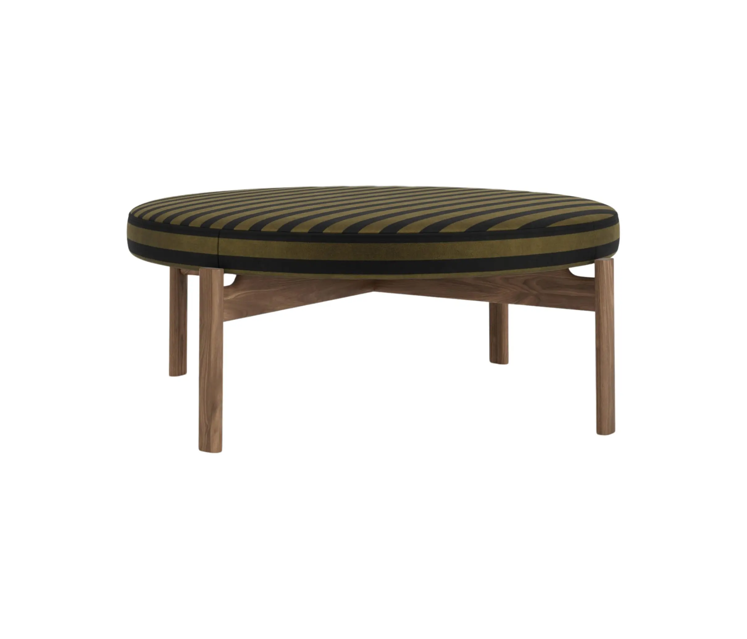 Audo Copenhagen - Passage Pouf, Walnut Base| Cabanon Soft - Roseau, FCL7029/04