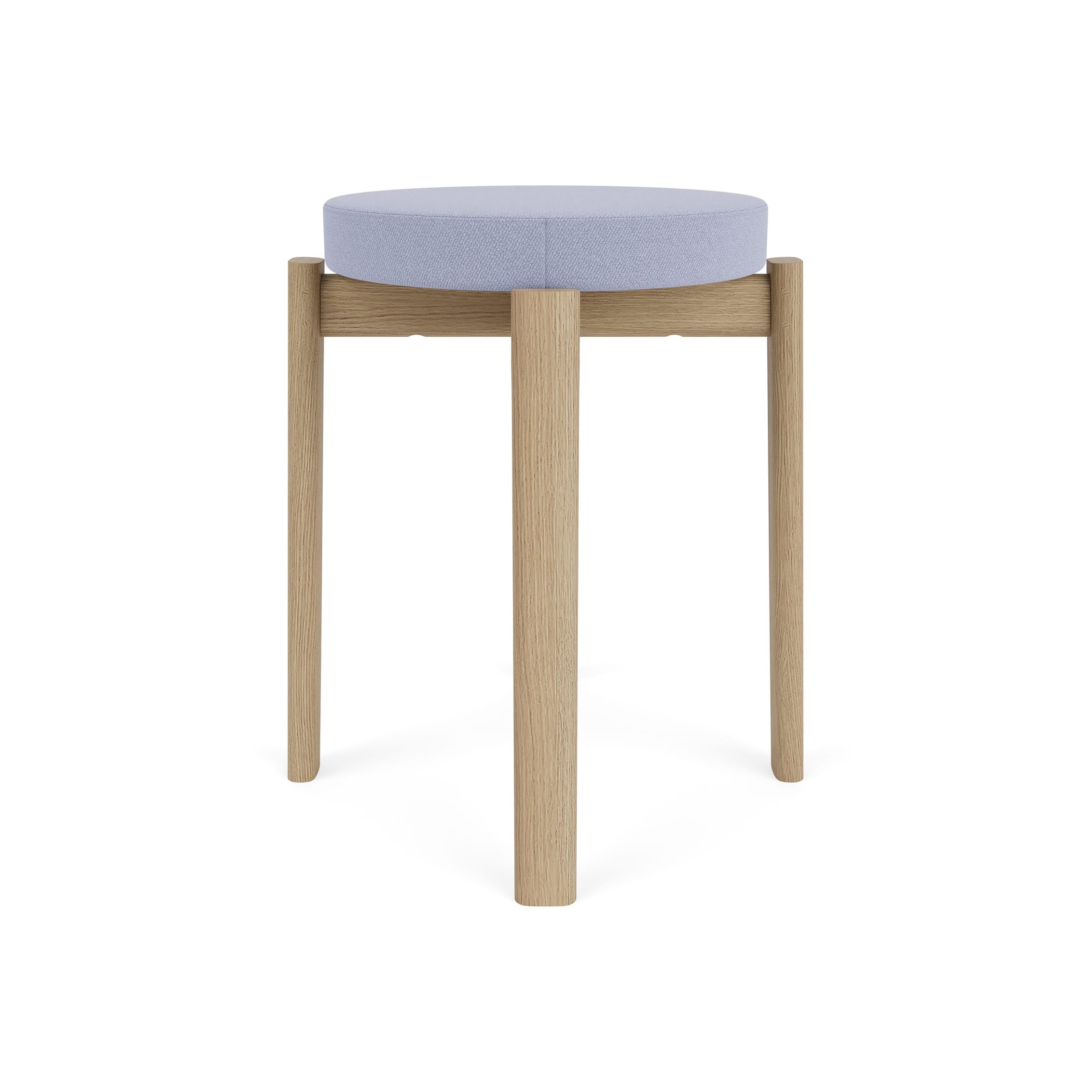 Passage Stool, Natural Oak Base, Upholstered Seat | Vidar - Purple, 0723