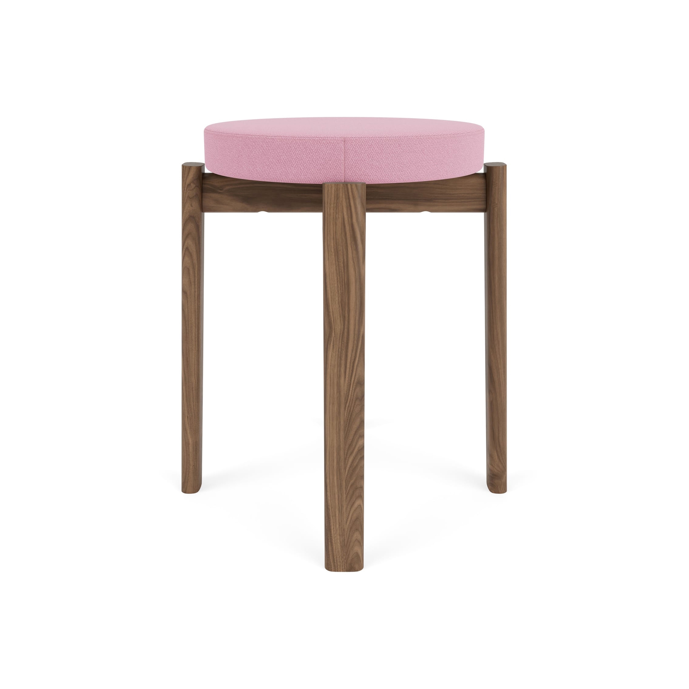 Passage Stool, Walnut Base, Upholstered Seat | Vidar - Pink, 0526