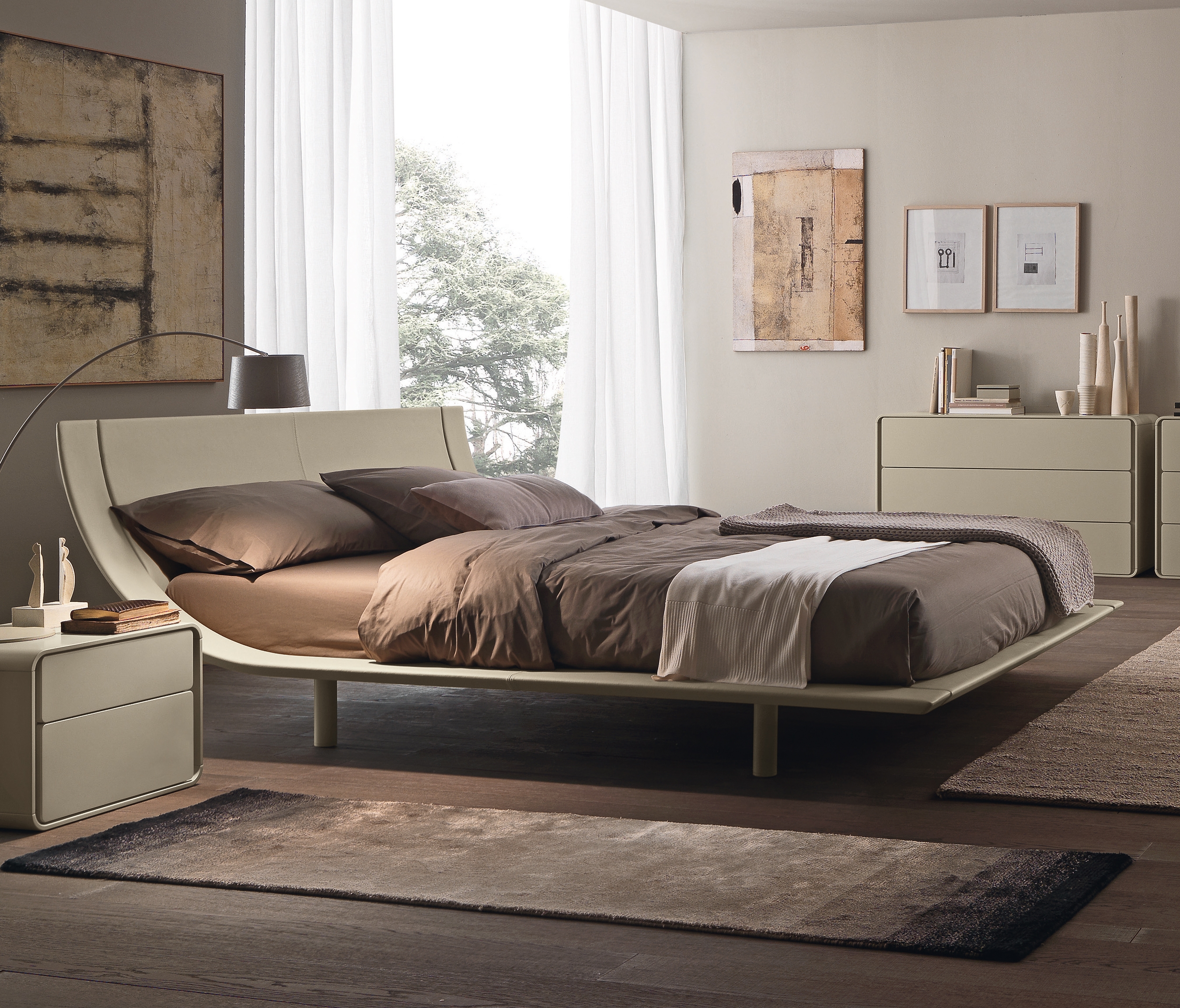 Display product Aqua upholstered Bed from manufacturer Presotto