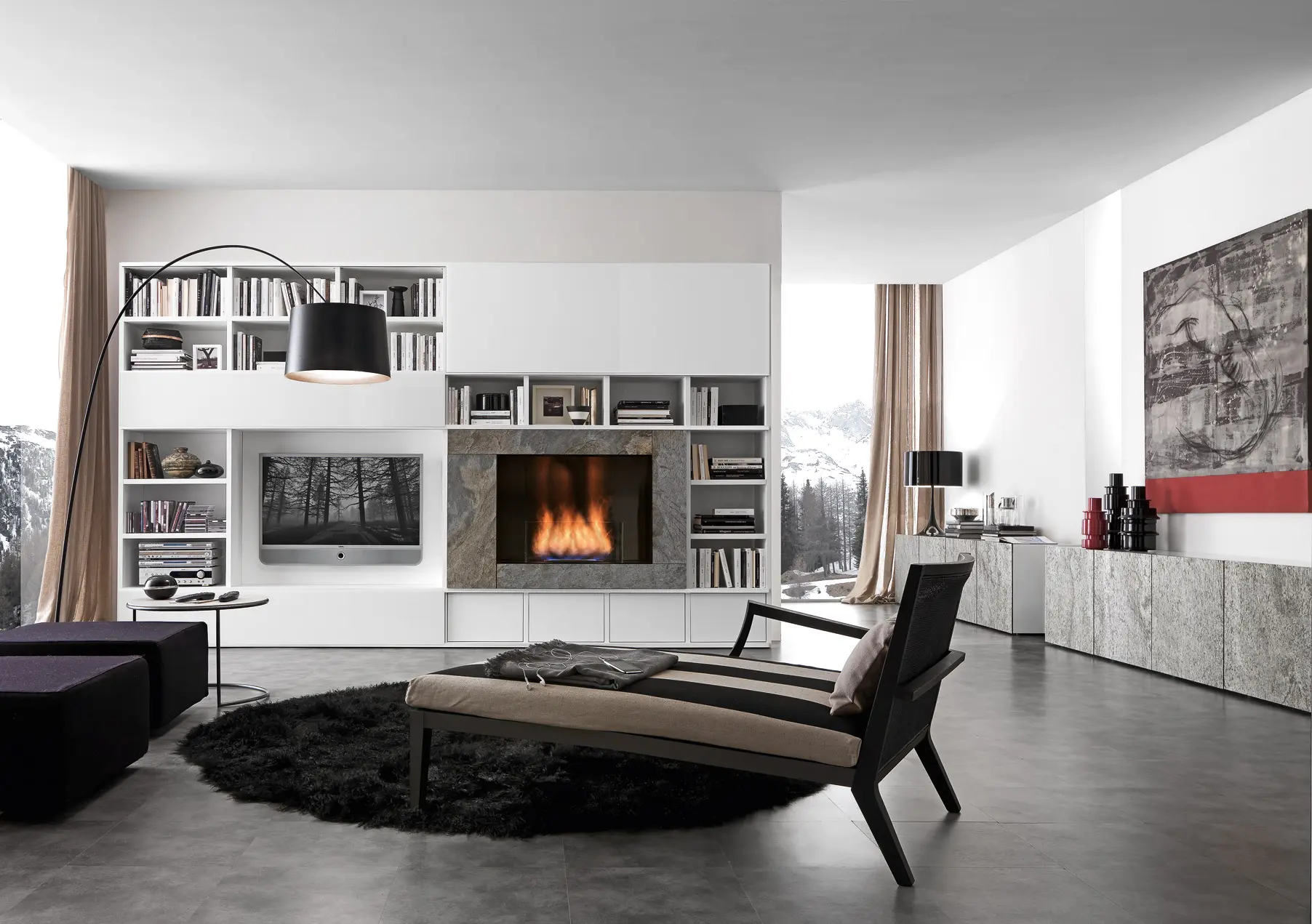 Presotto - Pari & Dispari Arrangements with fireplaces