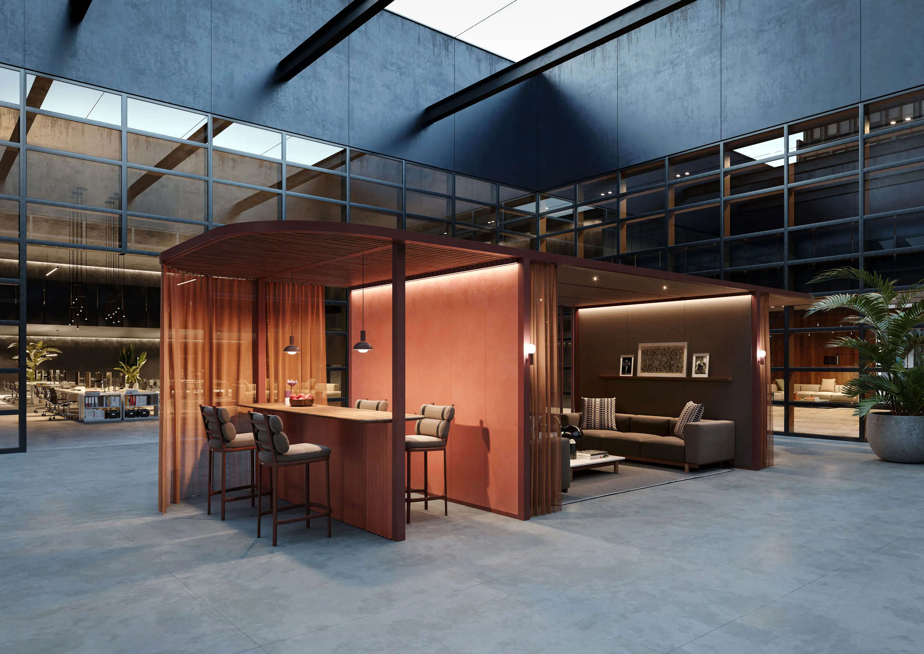 KETTAL - Pavilion O Hub | Open with Curtains