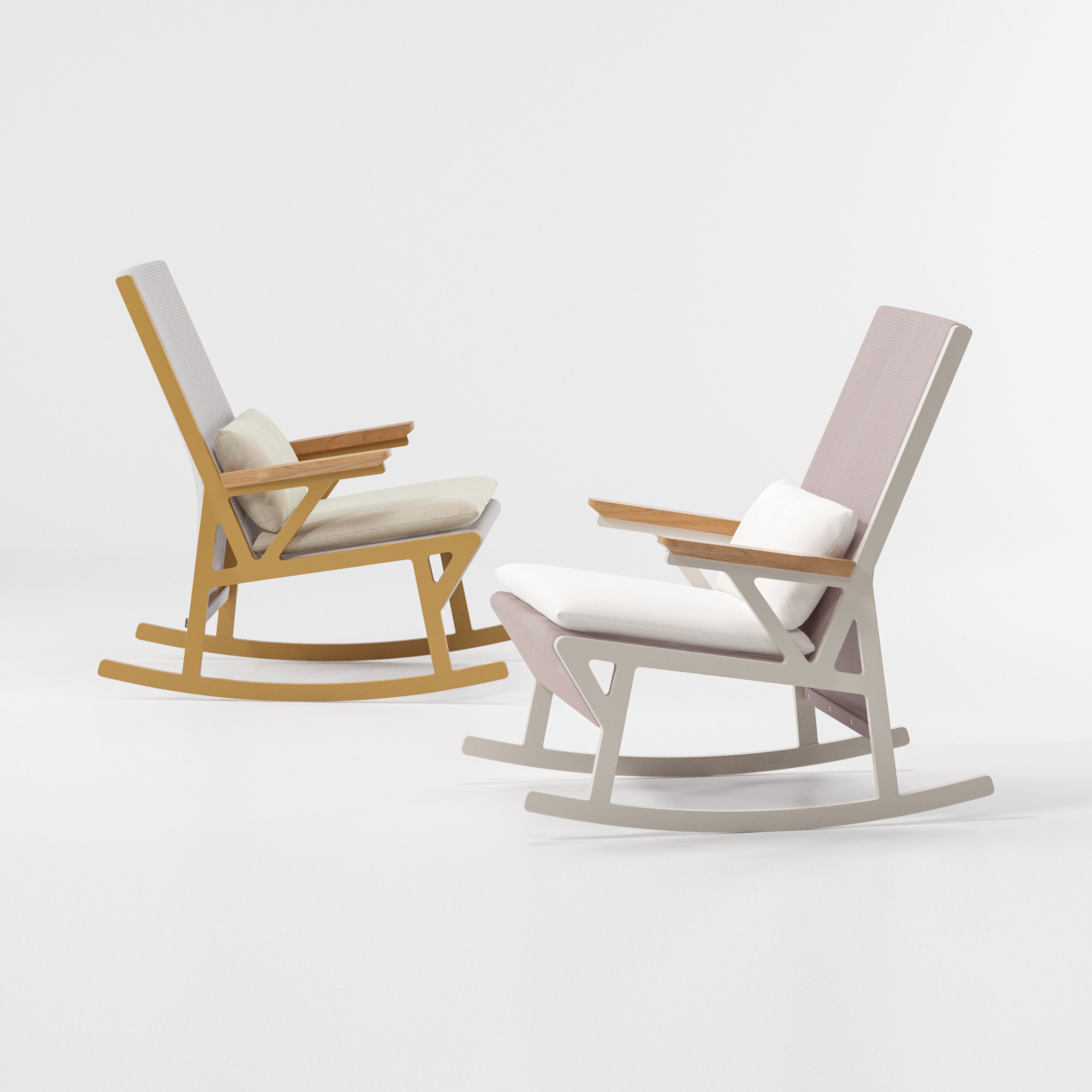 Afficher le produit Vieques rocking chair teak armrests du fabricant KETTAL